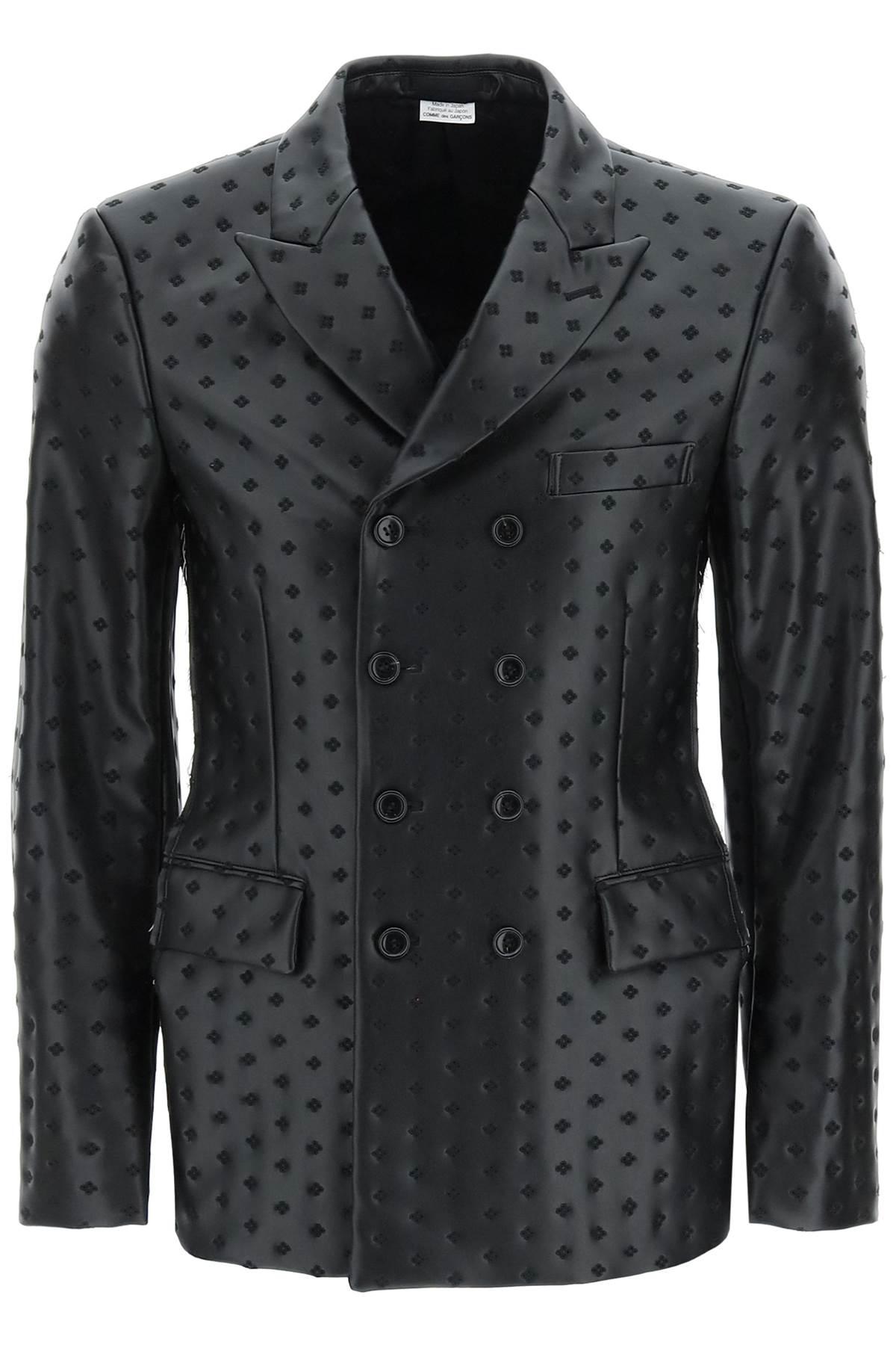 Comme Des Garçons Homme Plus Embroidered Faux Leather Blazer With Side Openings