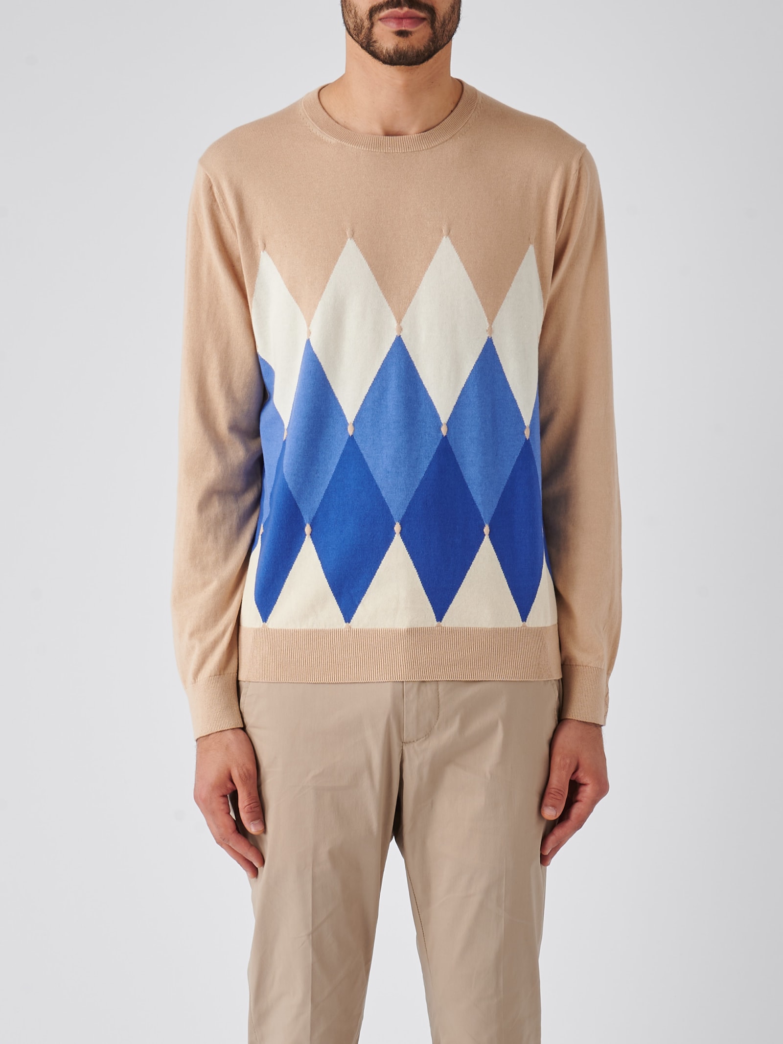 Shop Ballantyne R Neck Pullover Sweater In Beige