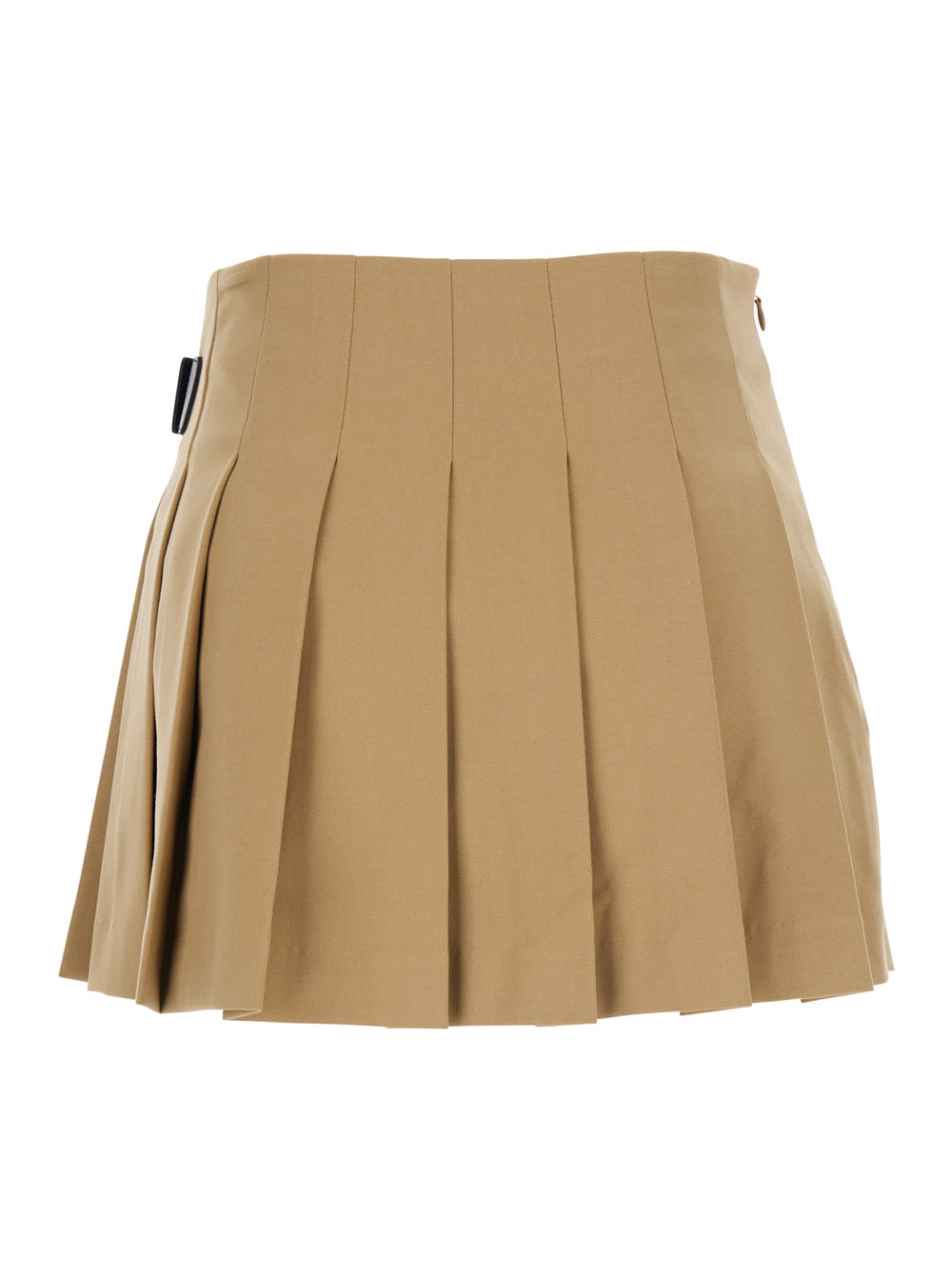 Dunst Beige Skirt With Adjustable Side Belt And Pleated Details In Fabric Woman