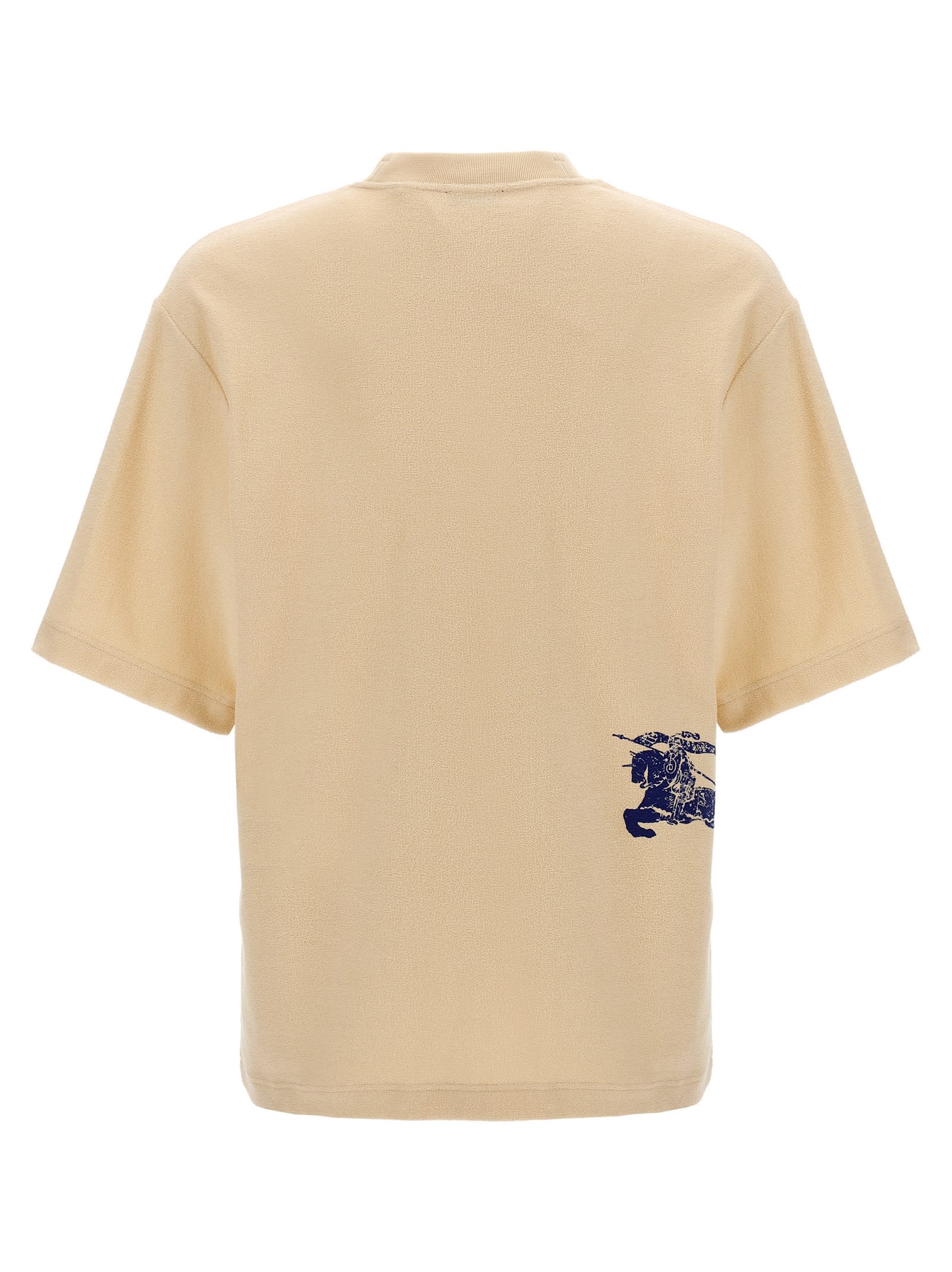 Shop Burberry Terry Cotton T-shirt In Beige