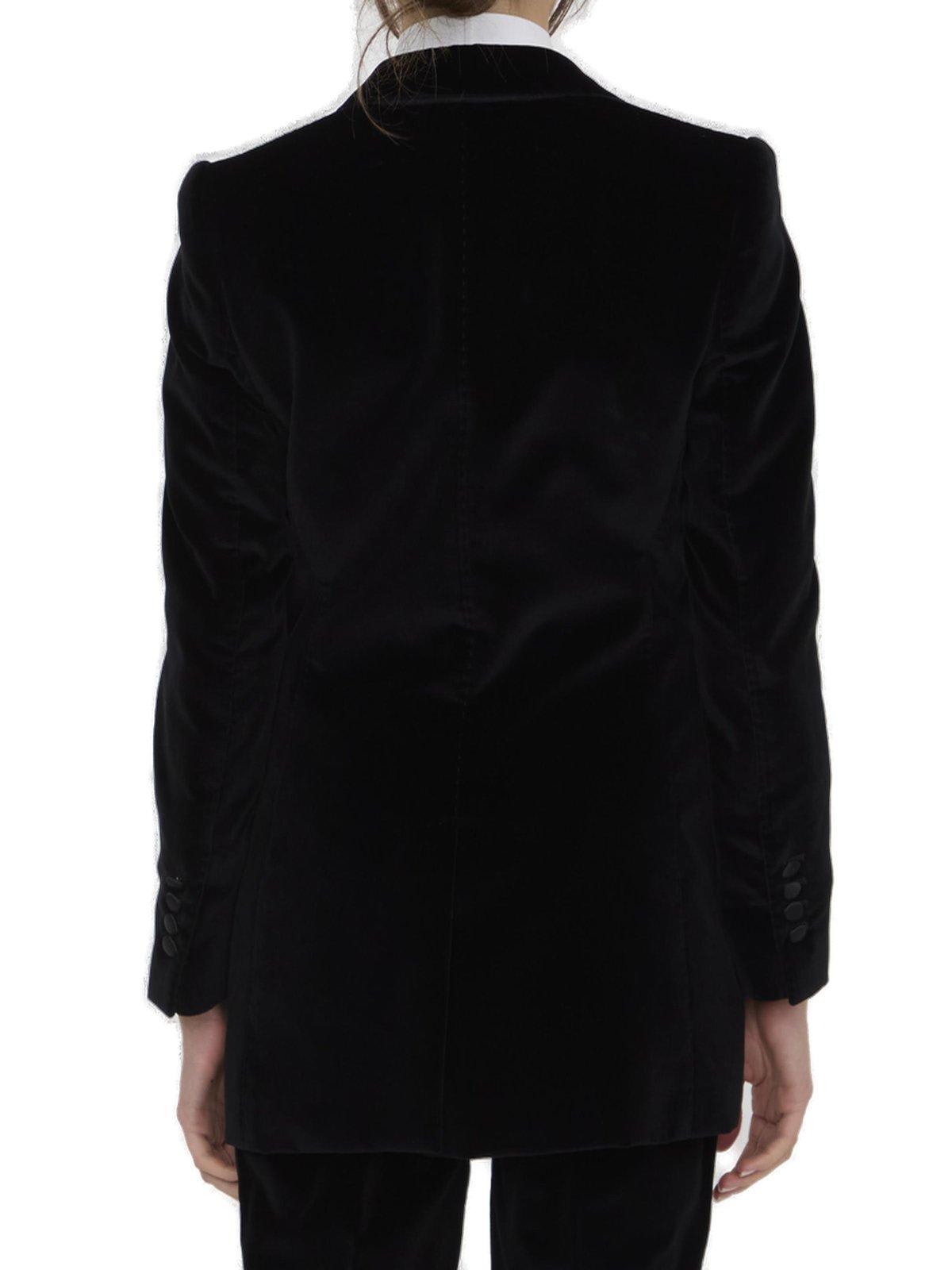 Shop Dolce & Gabbana Single-breasted Velvet Turlington Tuxedo Jacket In Black