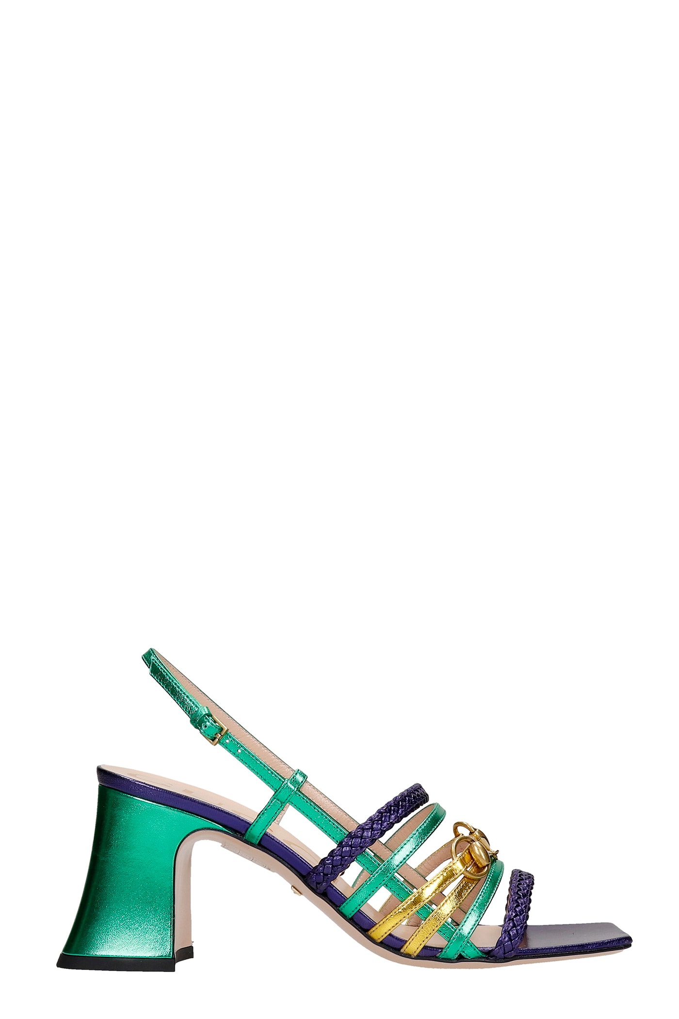 Buy Gucci Sandals In Green Leather online, shop Gucci shoes with free shipping
