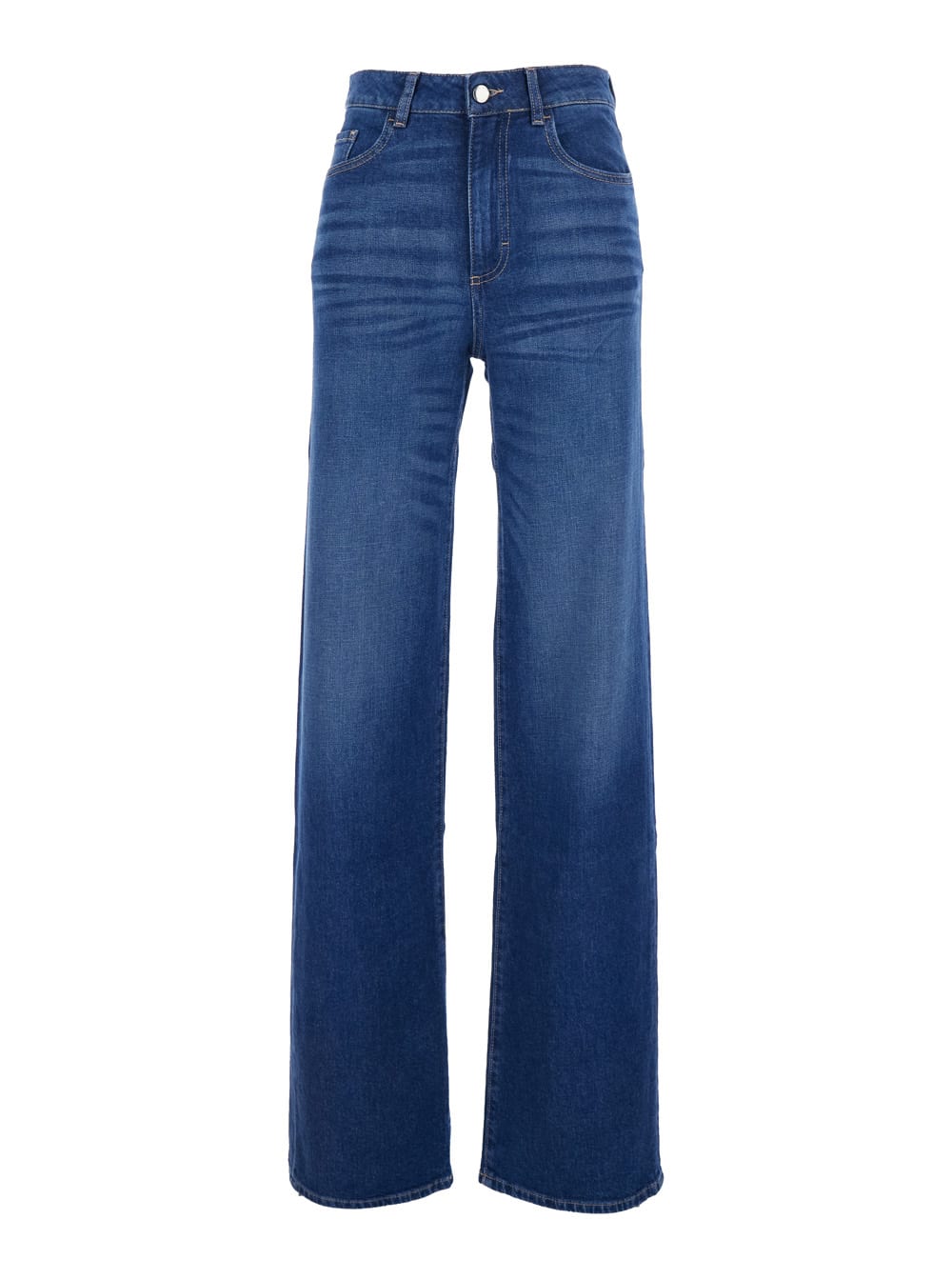 Icon Denim Poppy Blue Jeans With Logo Patch On The Rear And Belt Loops In Denim Woman In Blue