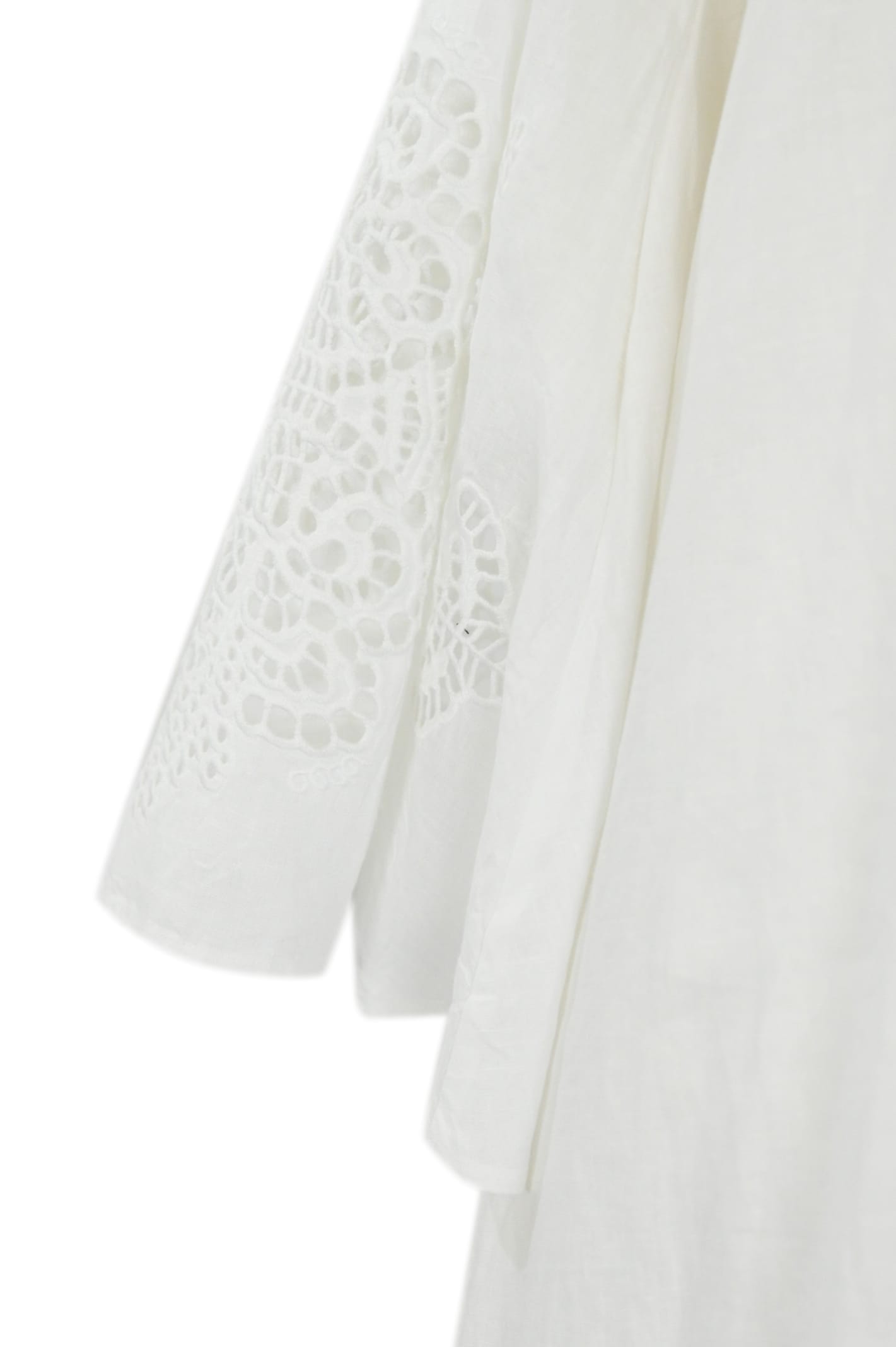 Max Mara Abito Strano Lungo In Lino Bianco In White