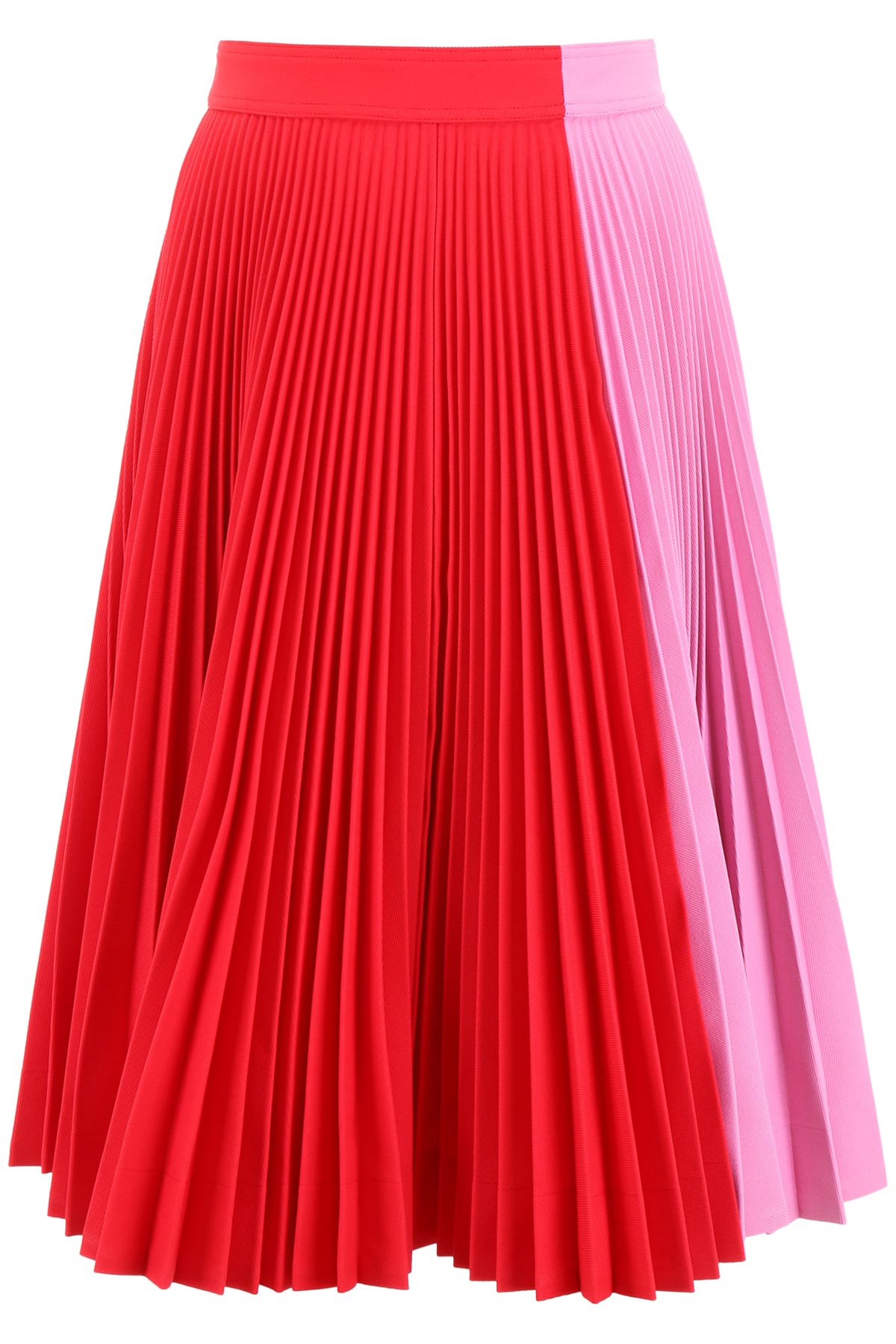 pink red pleated skirt