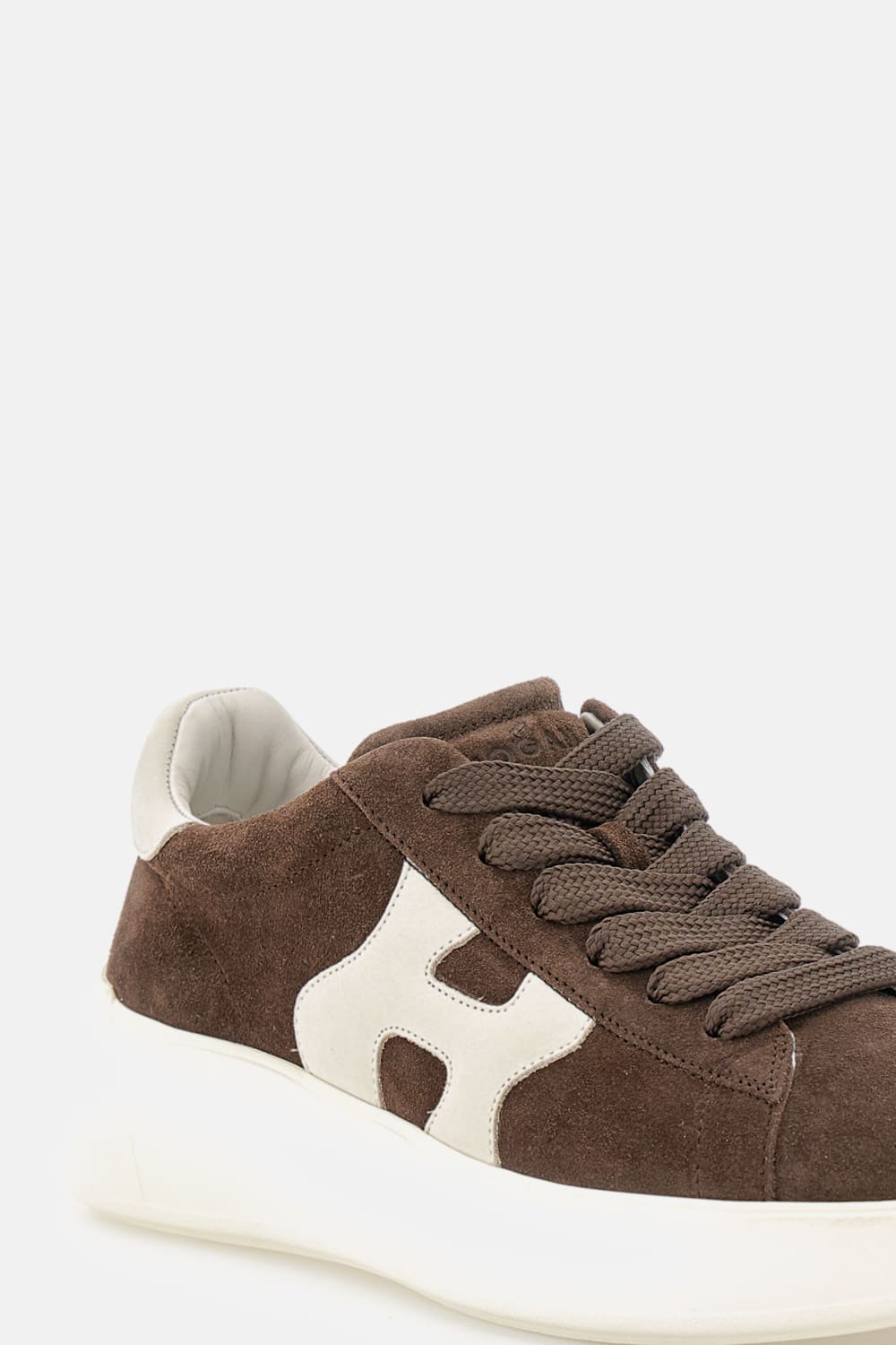Hogan Suede Upper Sneakers With Rubber Sole In Brown