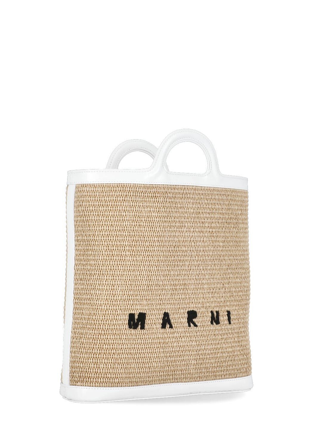 Shop Marni Rafia Shoulder Bag In White