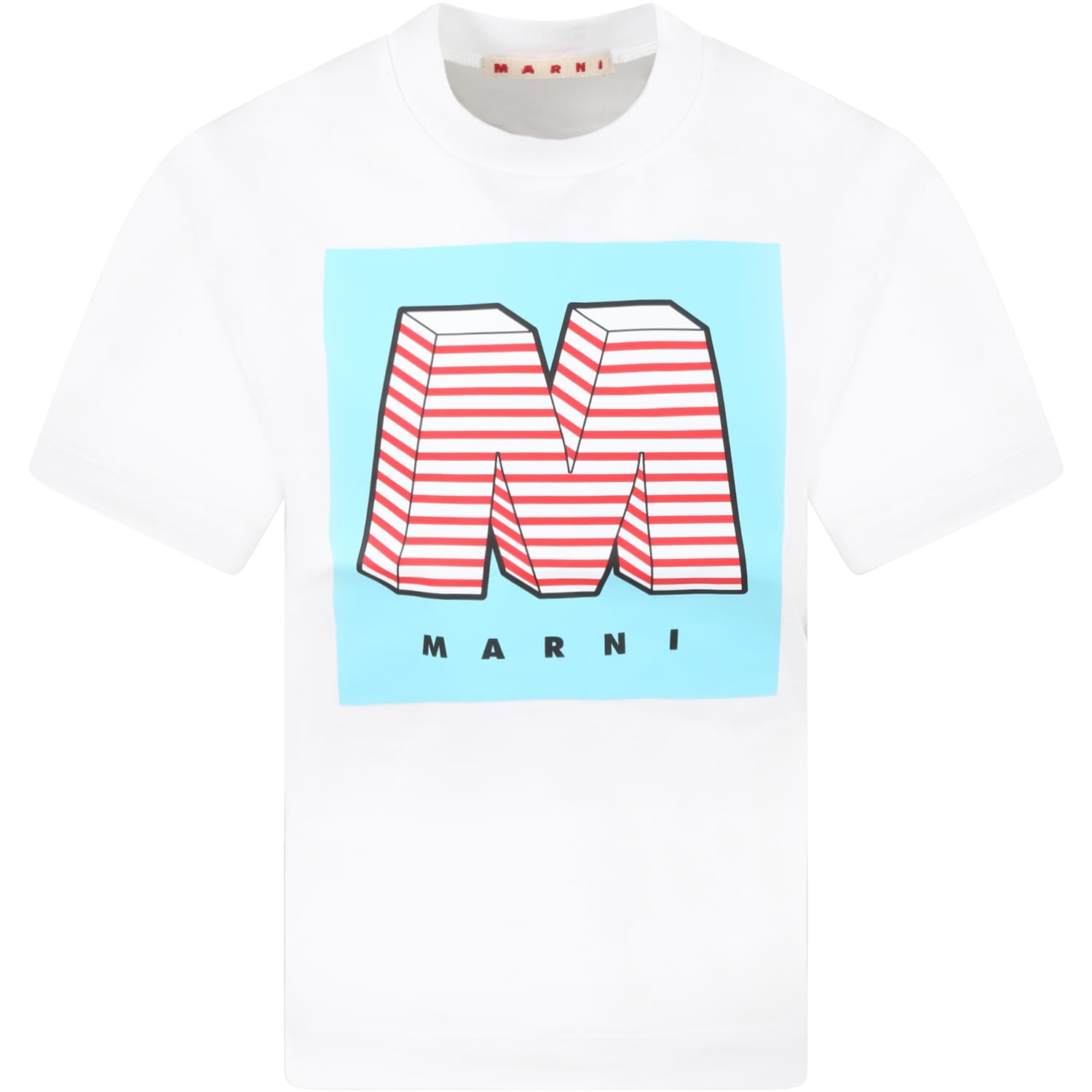 Marni White T-shirt For Kids With Logo