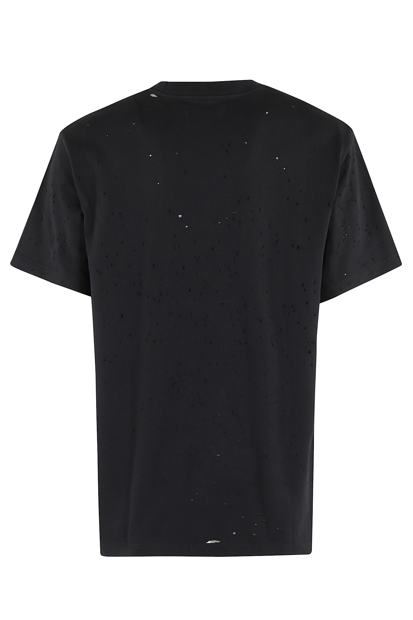 Purple Brand Black Crewneck T-shirt With Logo Lettering On The Front In Cotton Man In Black
