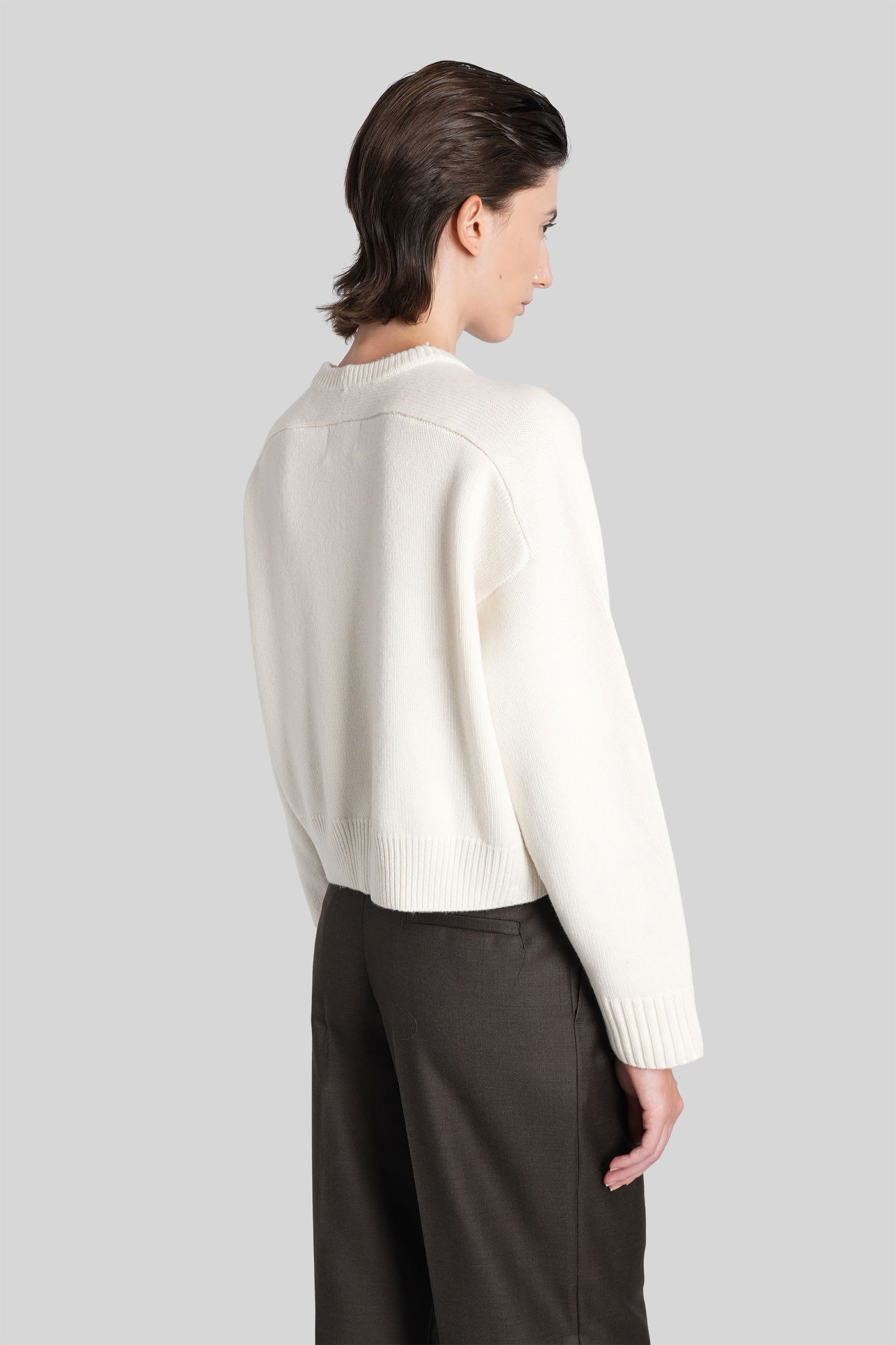 Loulou Studio Bruzzi Lds Knitwear In Beige Wool In White