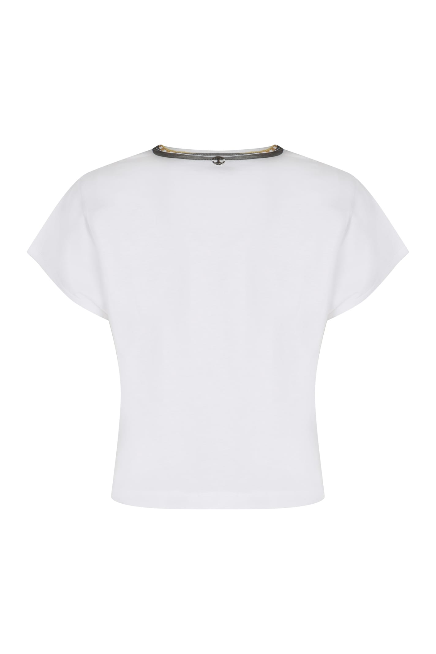 Shop Rabanne Printed Cotton T-shirt In White