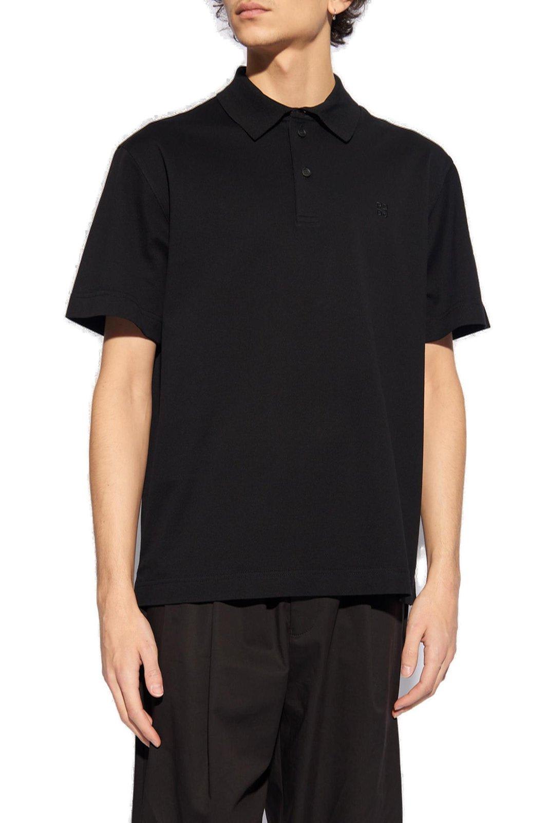 Shop Givenchy 4g Embroidered Short-sleeved Polo Shirt In Black