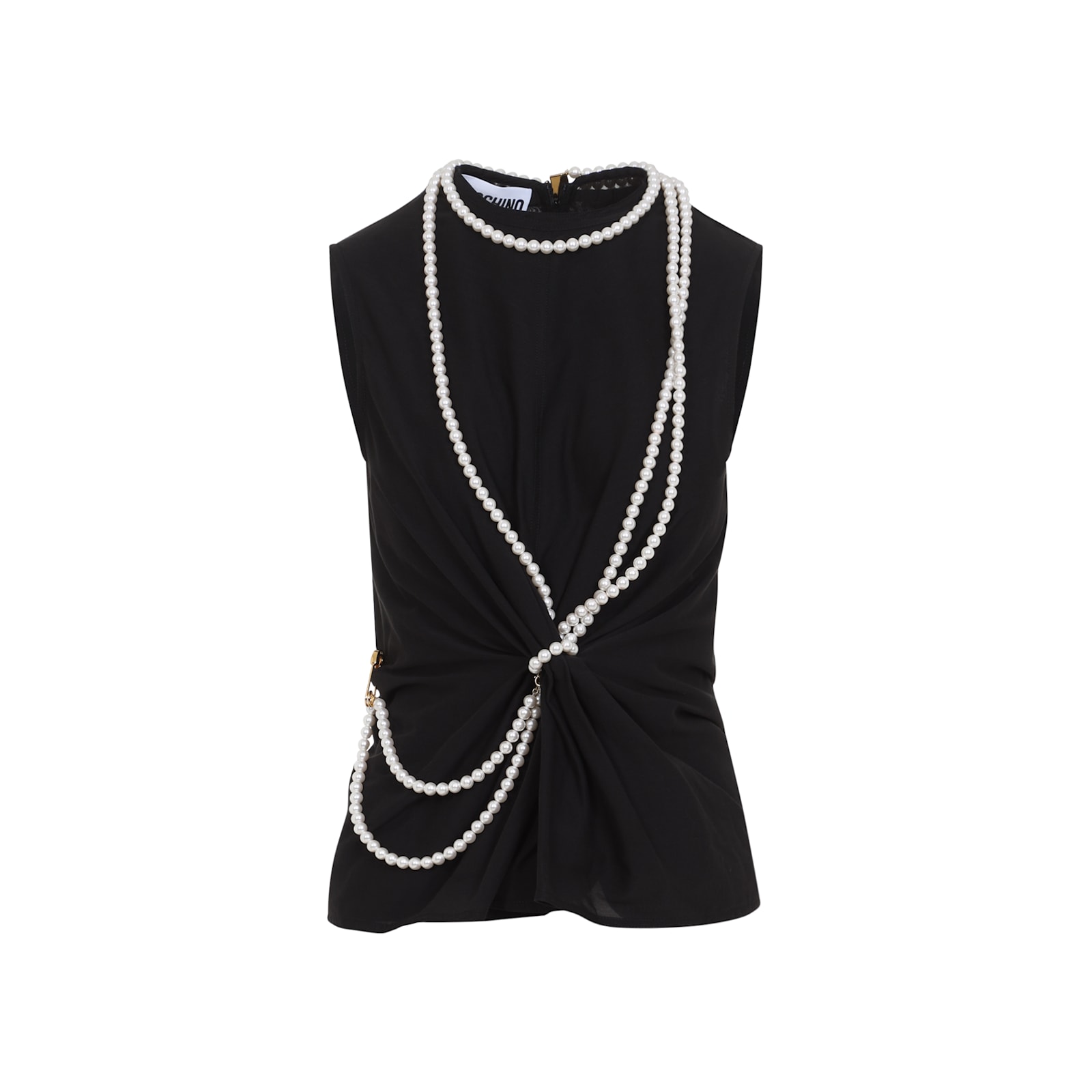 Shop Moschino Cotton Top In Nero