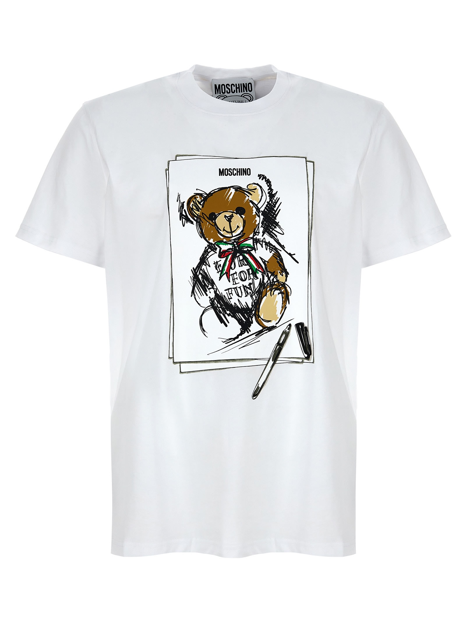 Shop Moschino Teddy T-shirt In White