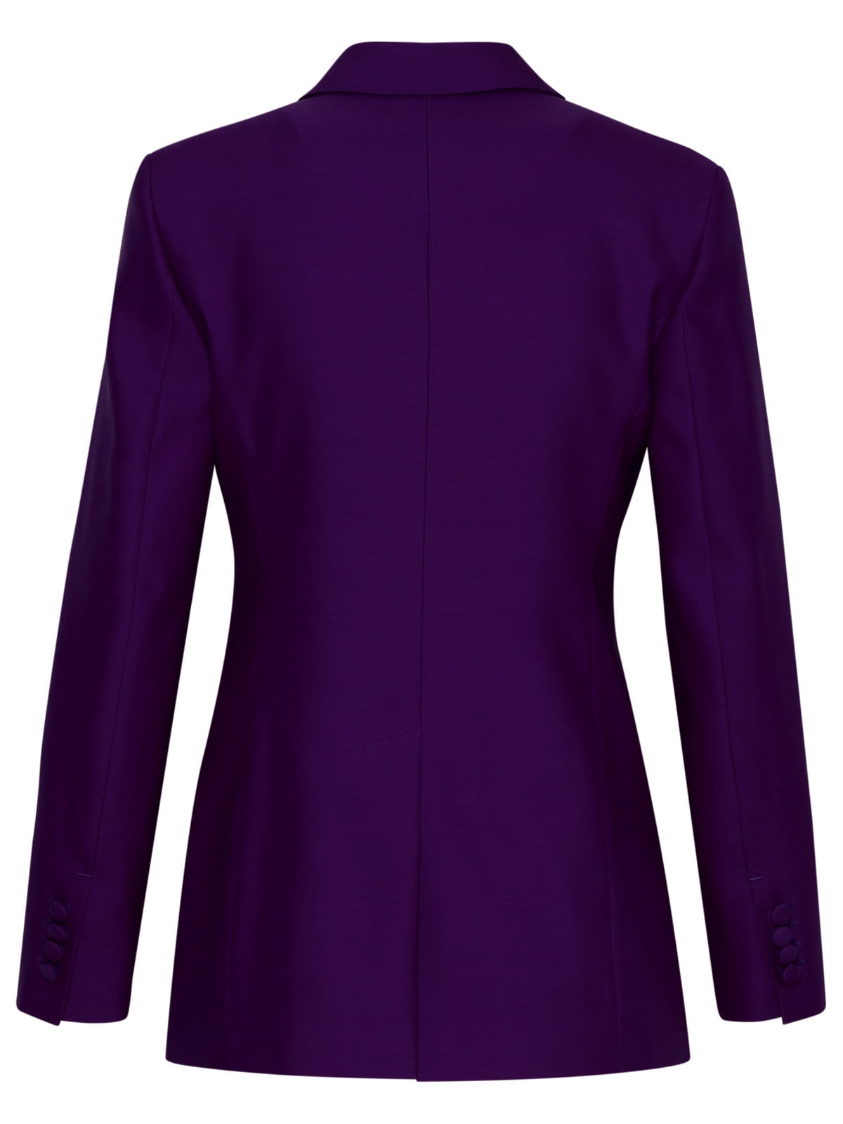 Max Mara Purple Silk Blend Buckle Blazer Jacket In Purple
