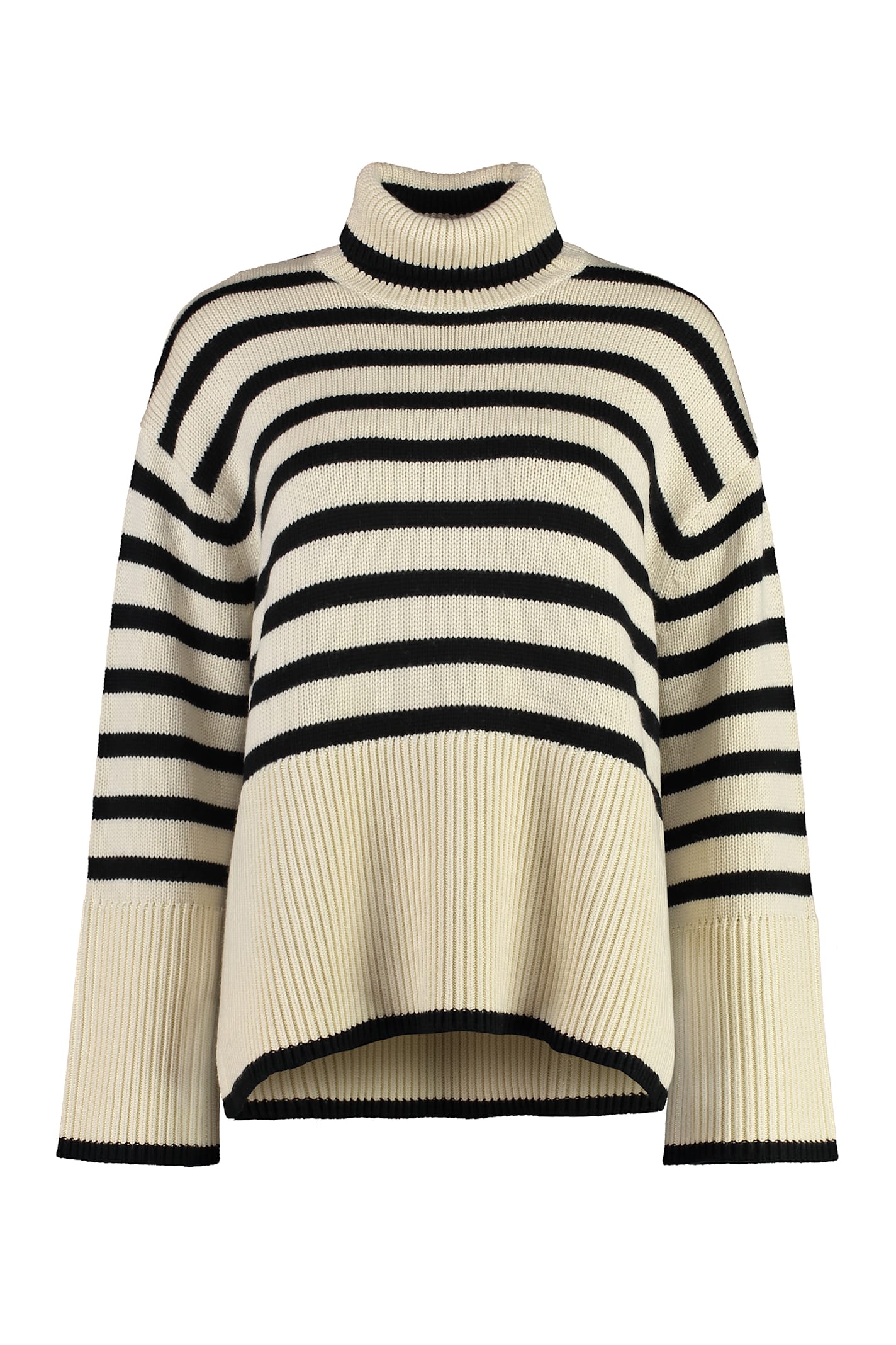 Shop Totême Striped Turtleneck Sweater In Multicolor