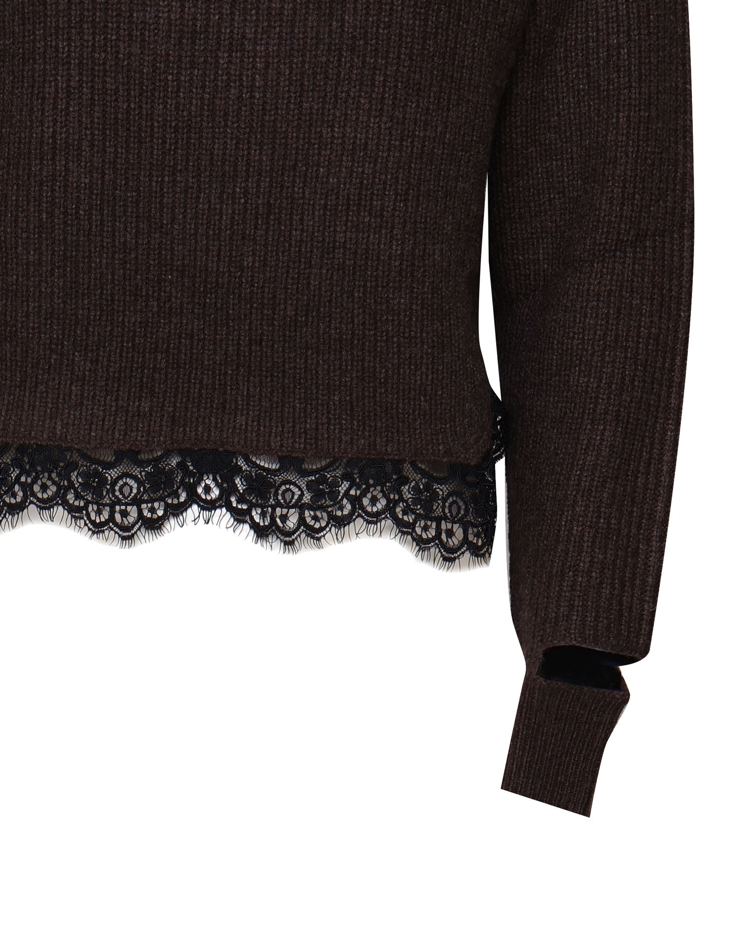 Shop Pinko Sweater With Cut-out Details On The Cuffs In Brown