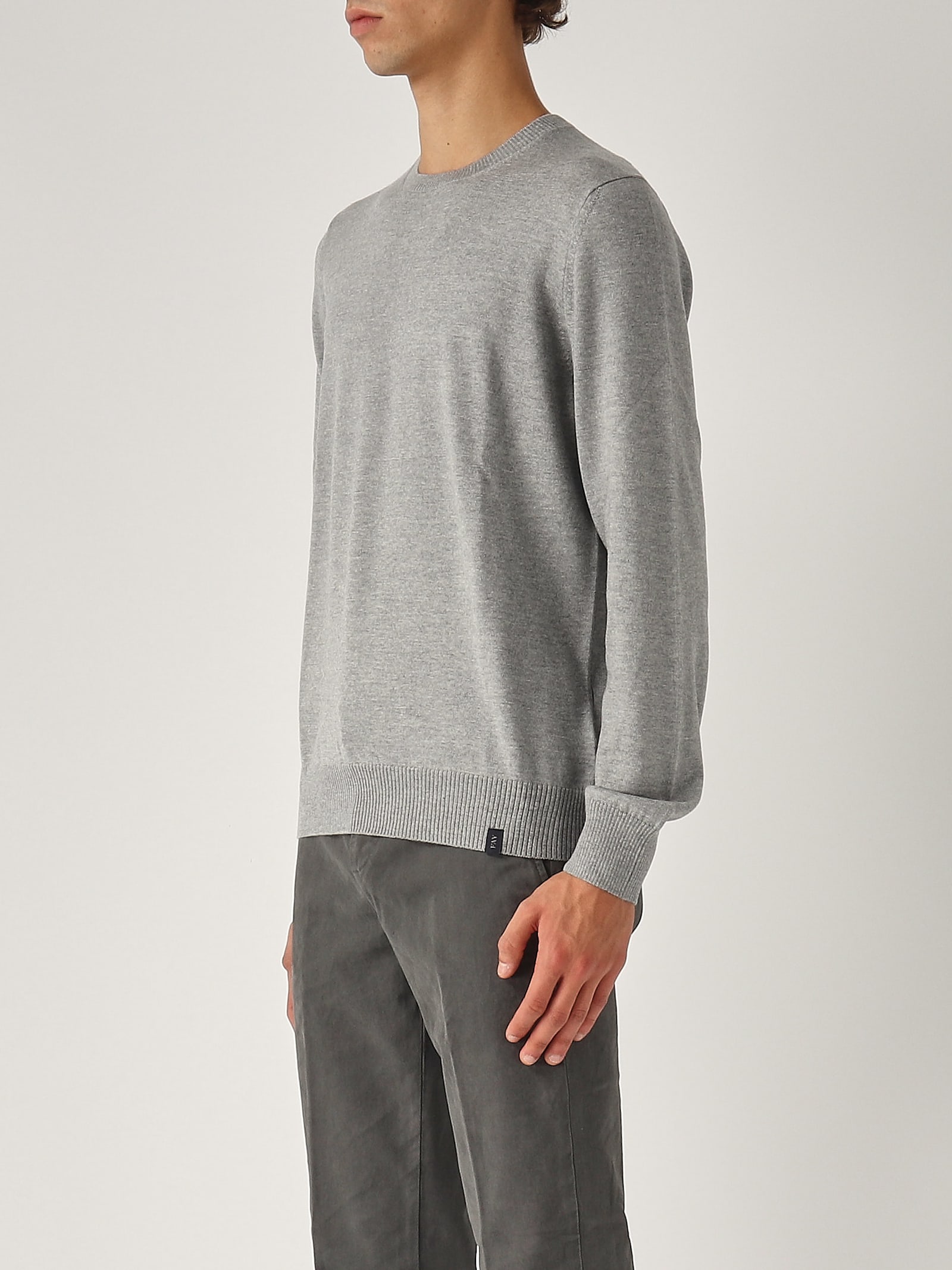 Shop Fay Maglia Girocollo Uomo Sweater In Grigio