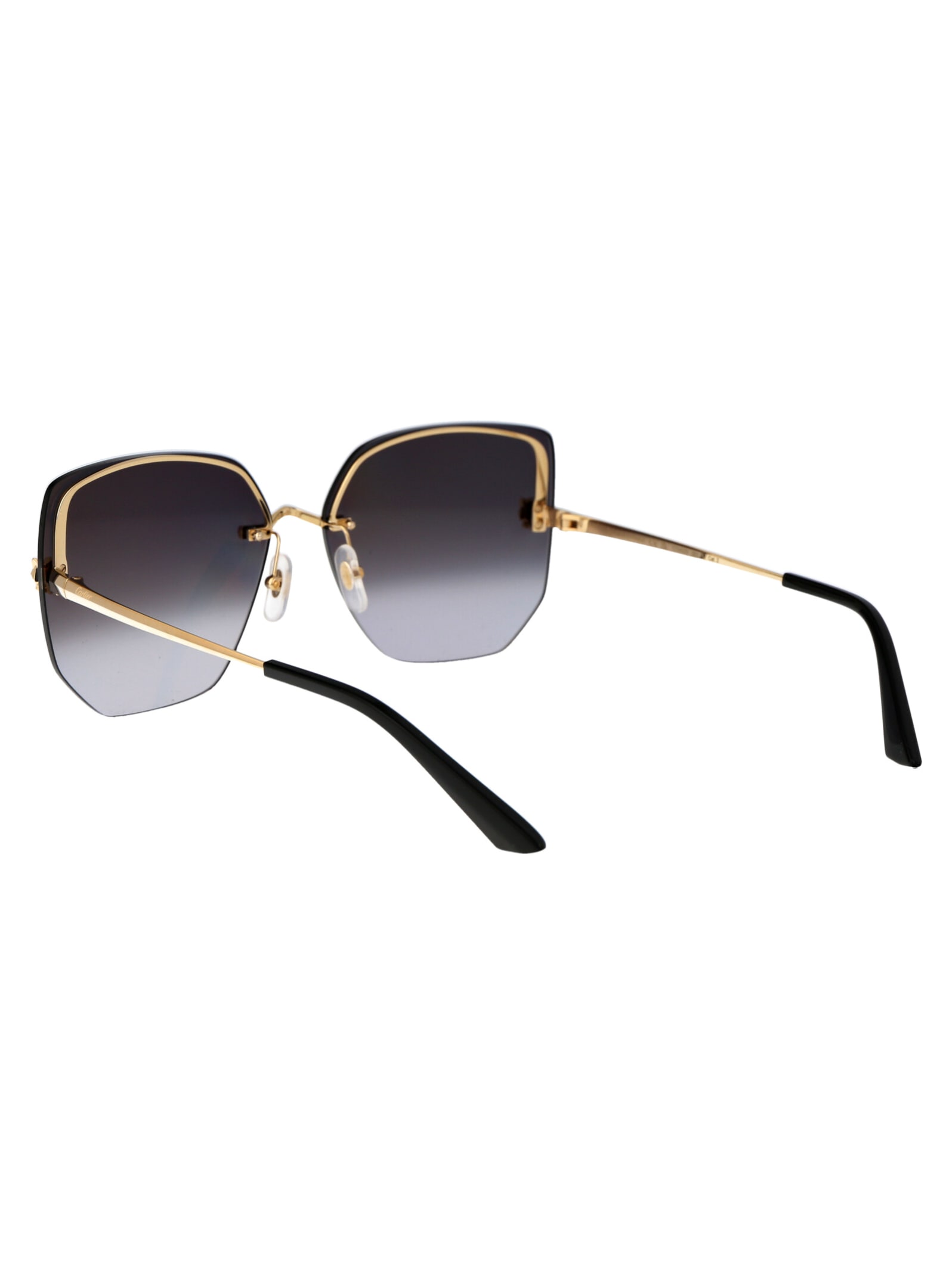 Shop Cartier Ct0432s Sunglasses In 001 Gold Gold Grey