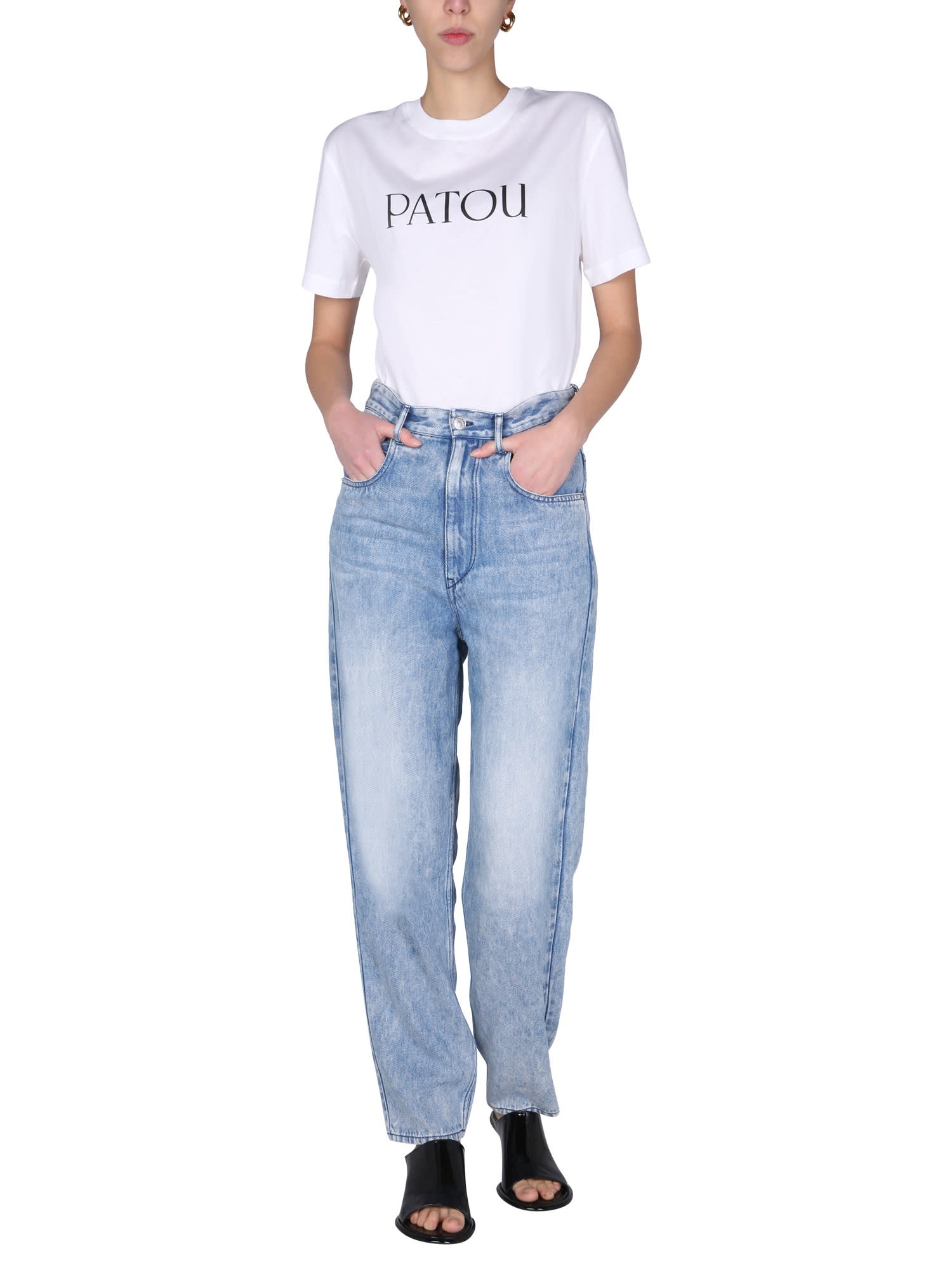 Shop Patou Logo Print T-shirt In White