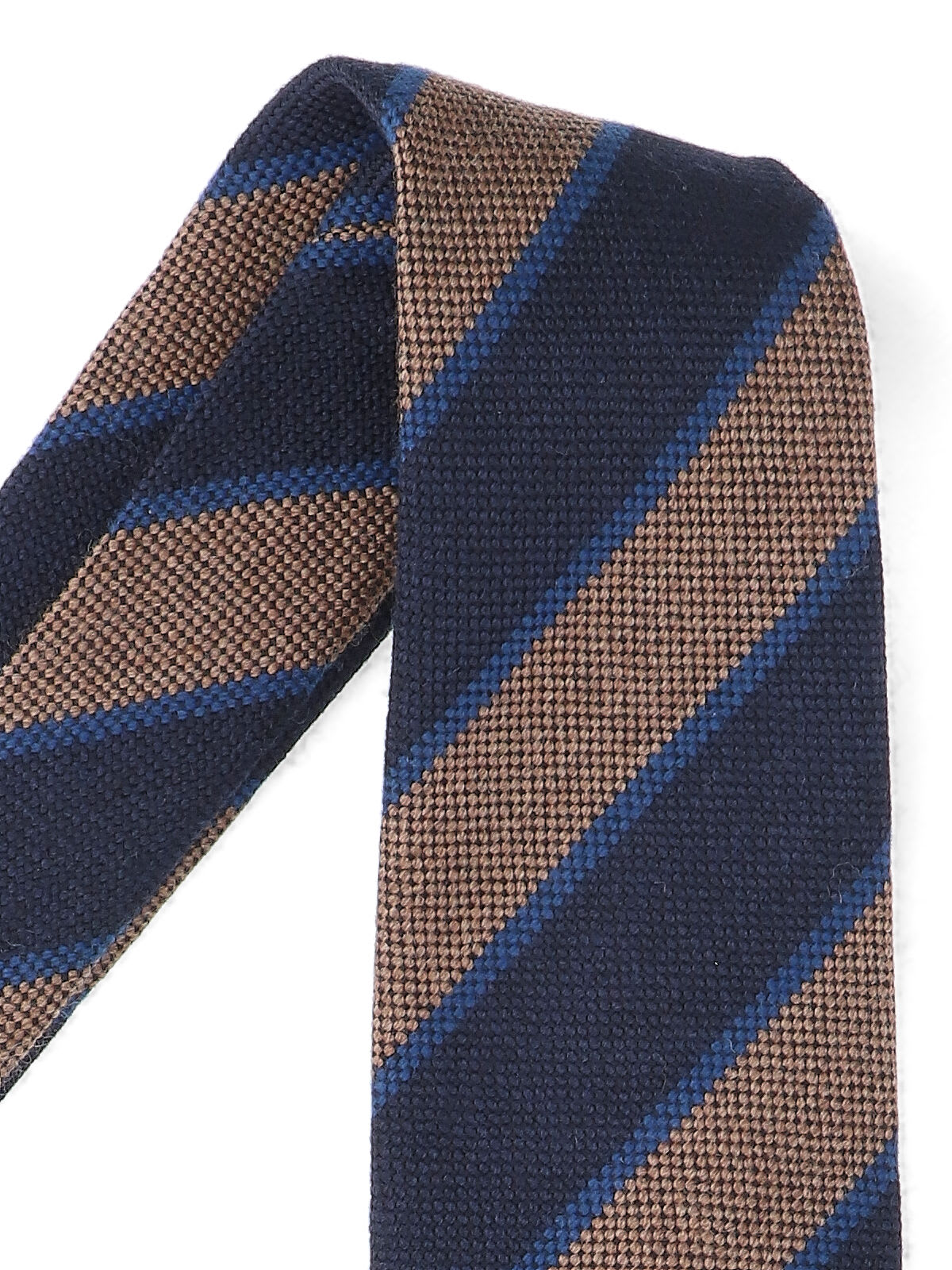 Cesare Attolini Striped Ties In Textured Fabric In Brown