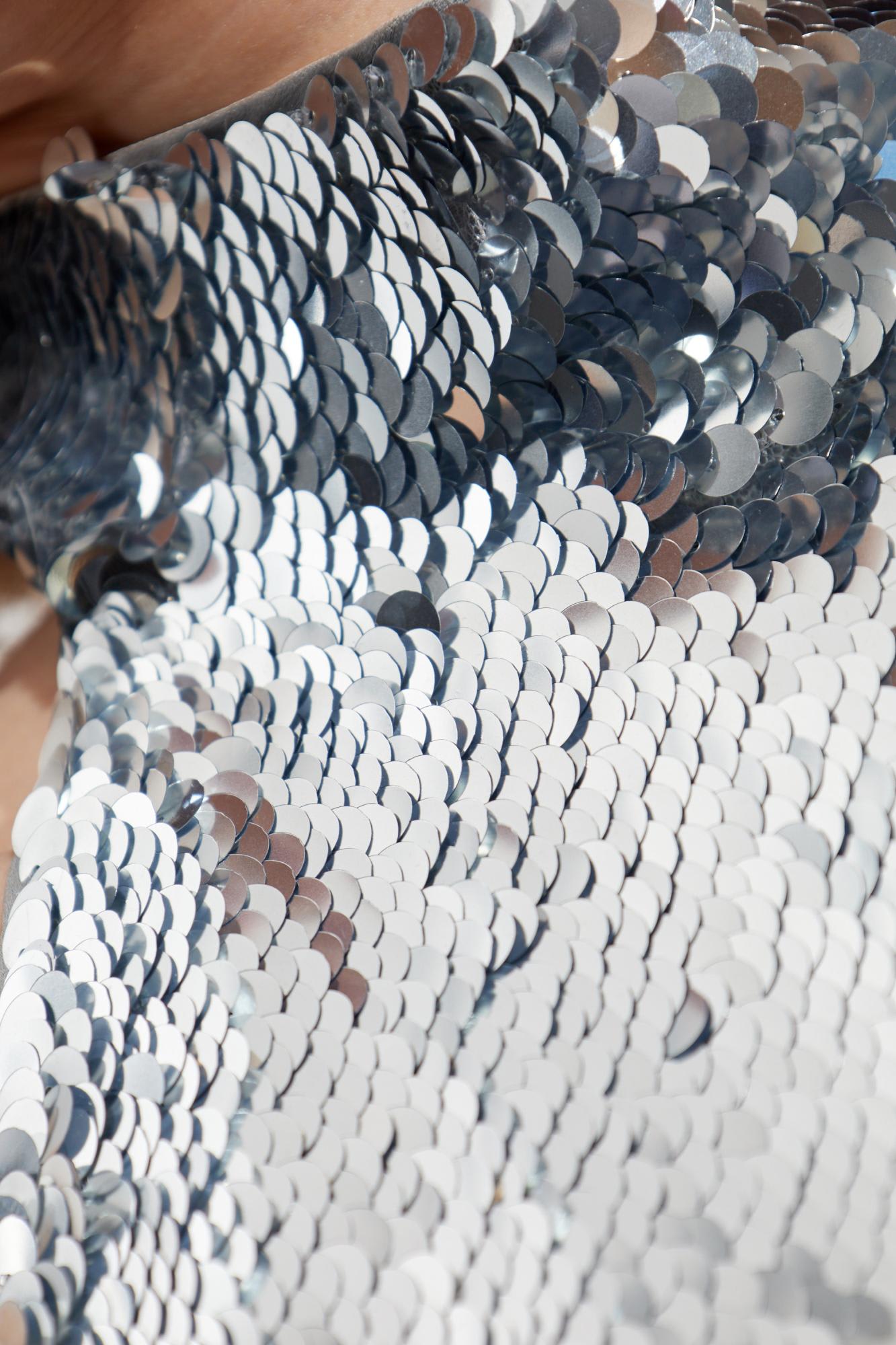 Balmain Sequin Dress In Metallic