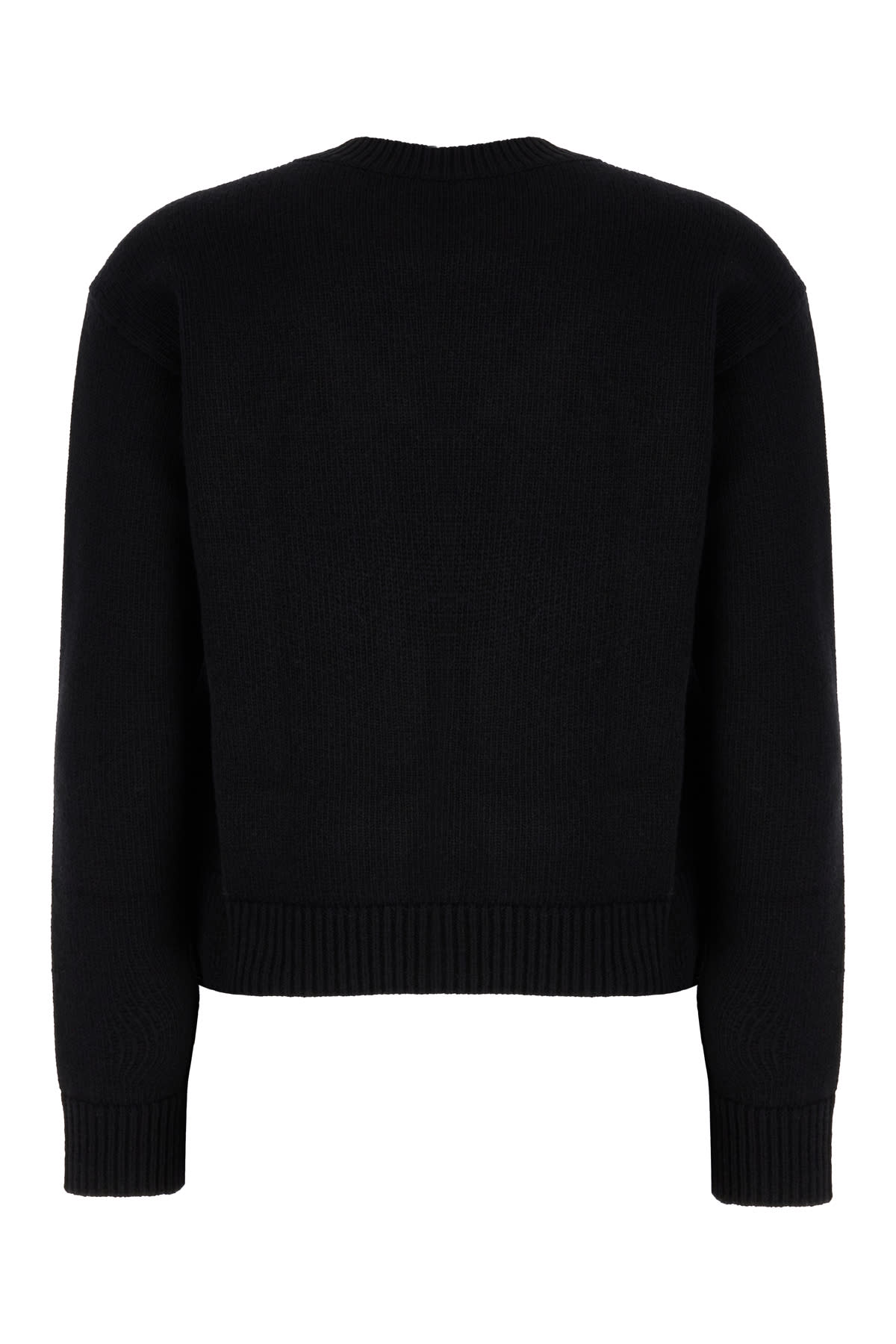 Shop Gucci Black Wool Sweater In Black Ivory