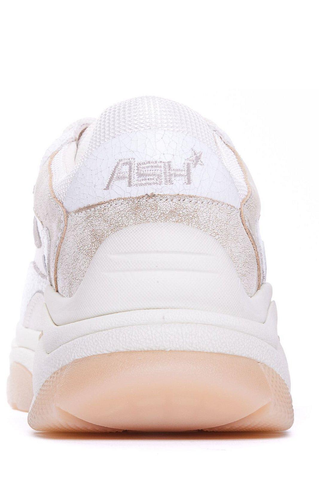 Shop Ash Addict Mesh Panelled Sneakers In Beige