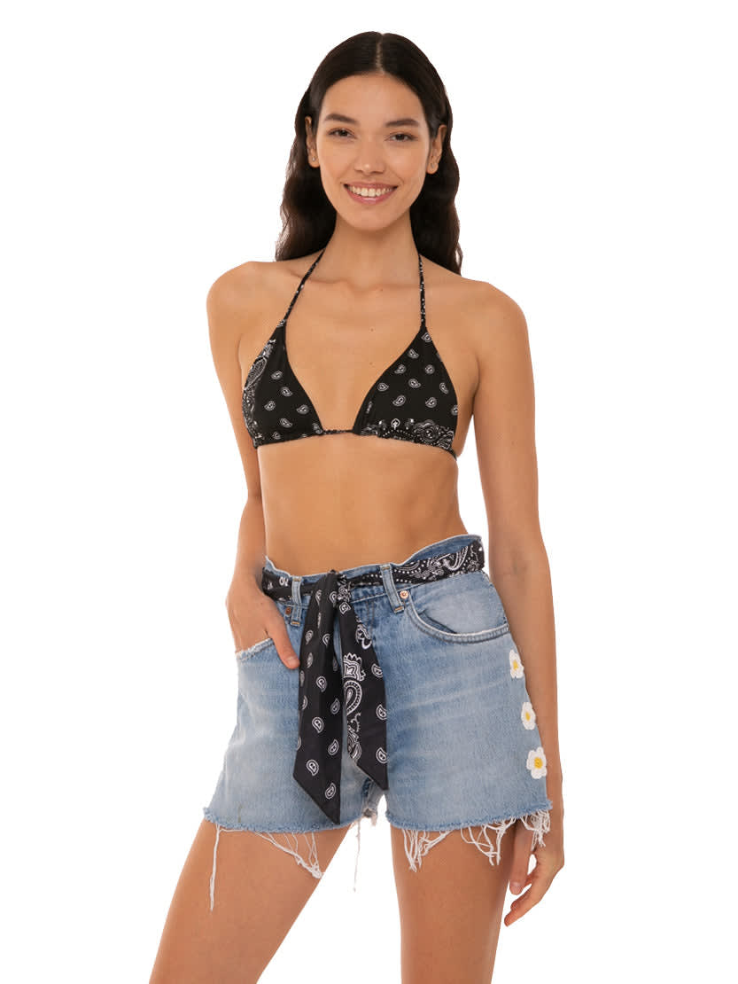 Woman Denim Shorts With Embroidery