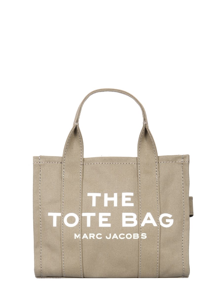 Shop Marc Jacobs Cotton Mini Tote Bag In Beige