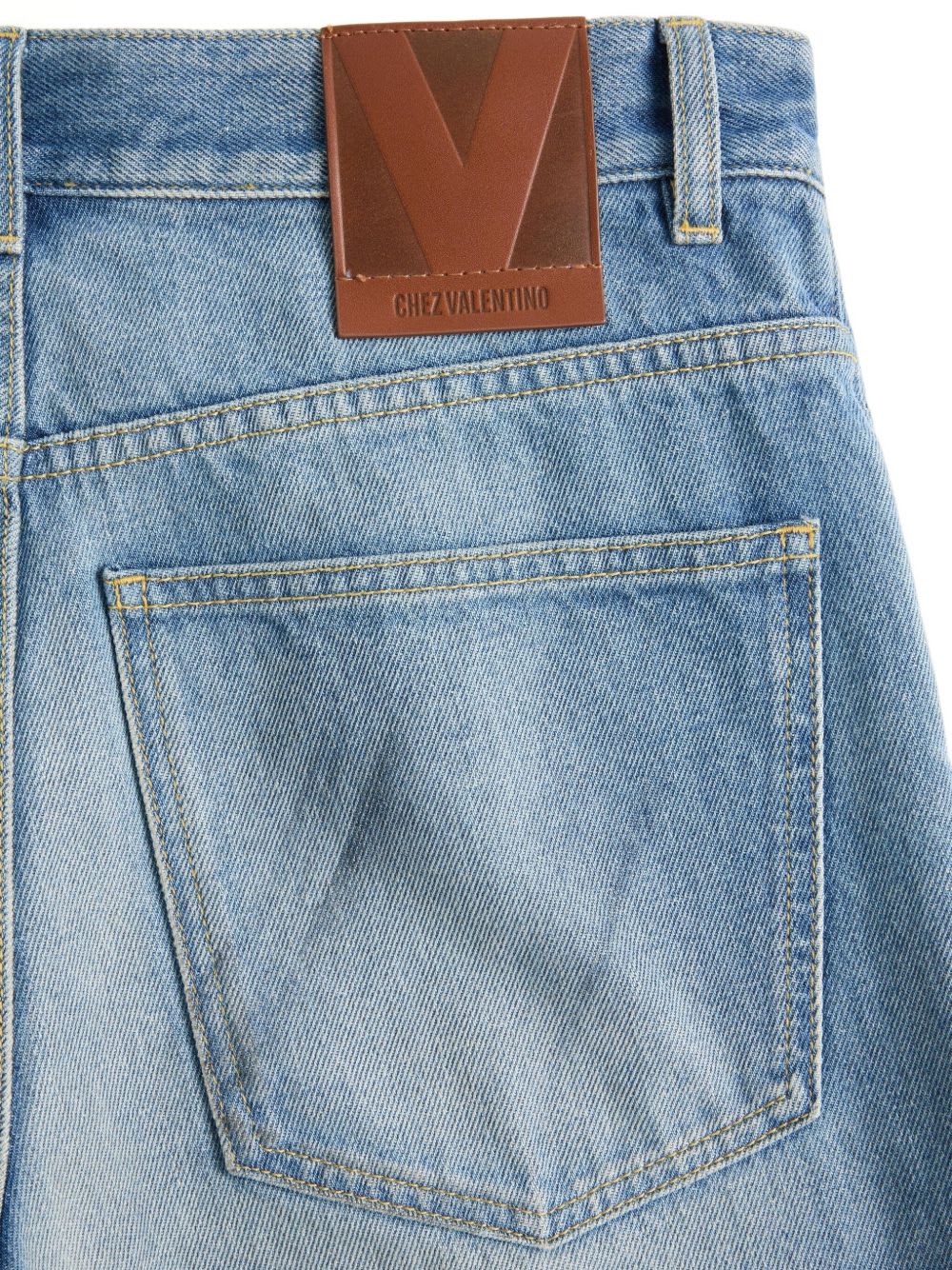 Valentino Garavani Jeans With Logo Application In Blue