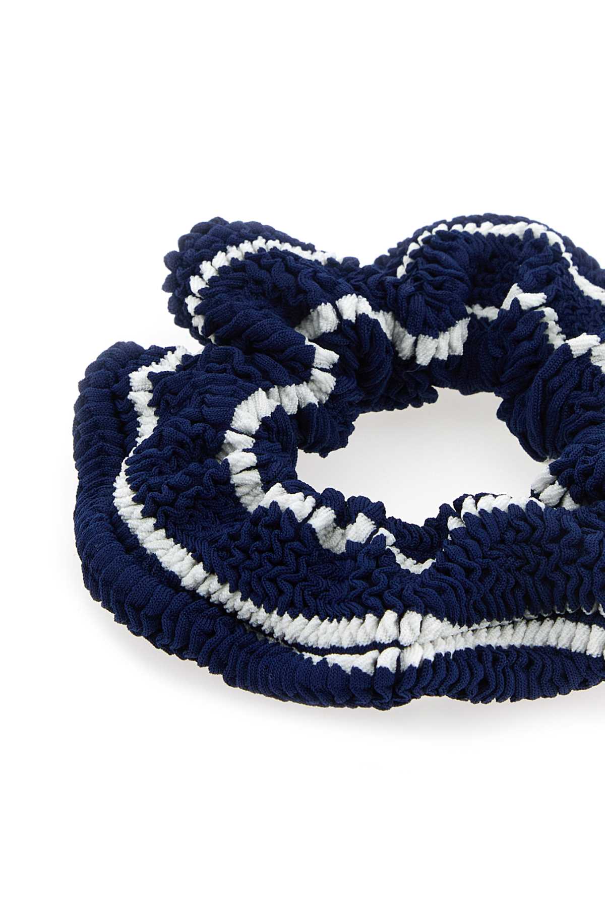 Hunza G Two-tone Fabric Scrunchie In Navywhite
