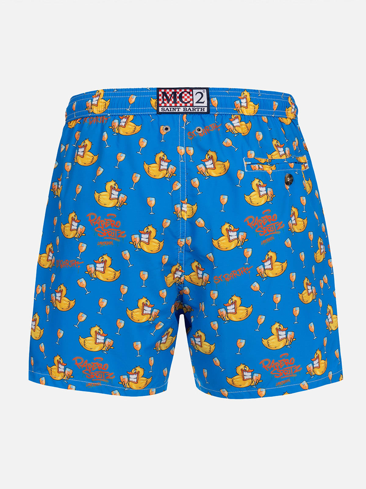 MC2 SAINT BARTH MAN LIGHTWEIGHT FABRIC SWIM-SHORTS LIGHTING MICRO FANTASY WITH DUCKY CRYPTOPUPPETS PRINT CRYPTOPUPPE 