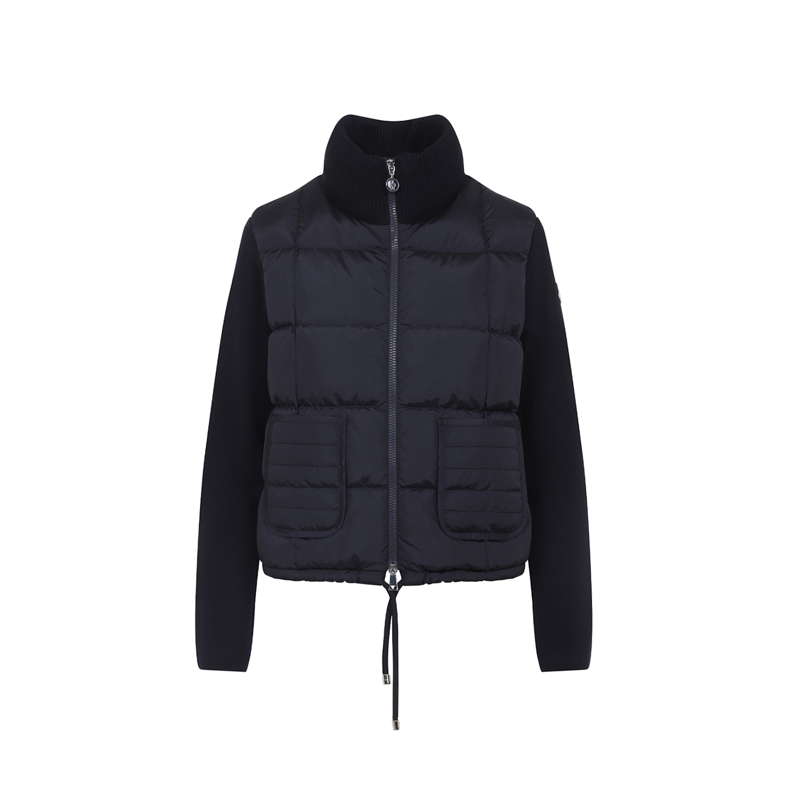 Moncler Black Paneled Down Jacket In Black