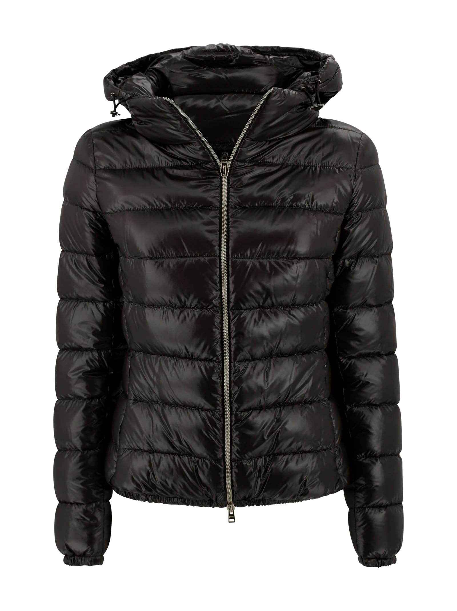 Herno Lightweight Water-repellent Hooded Puffer Jacket In Brown