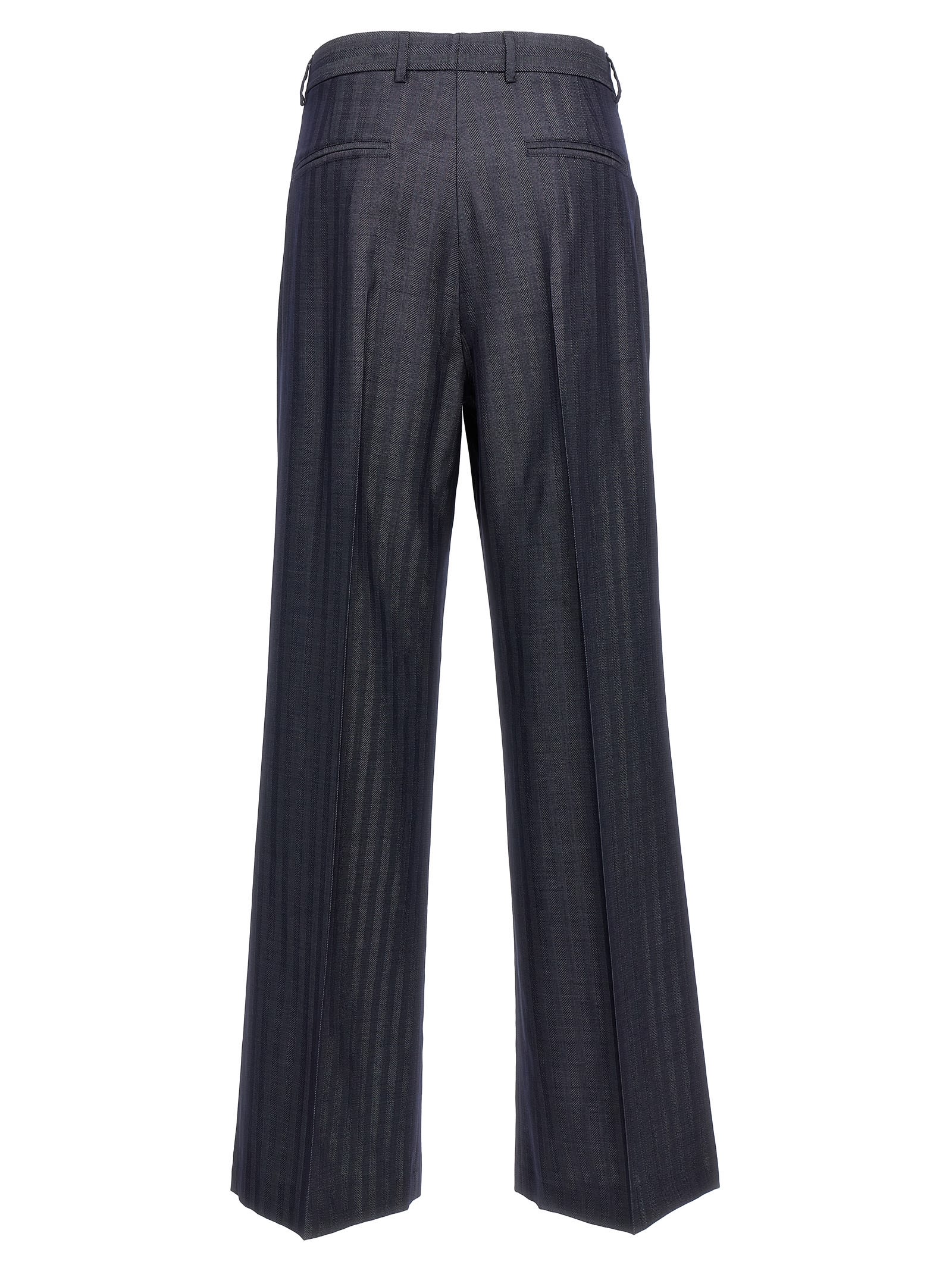 Shop Etro Striped Tailored Trousers In Blue