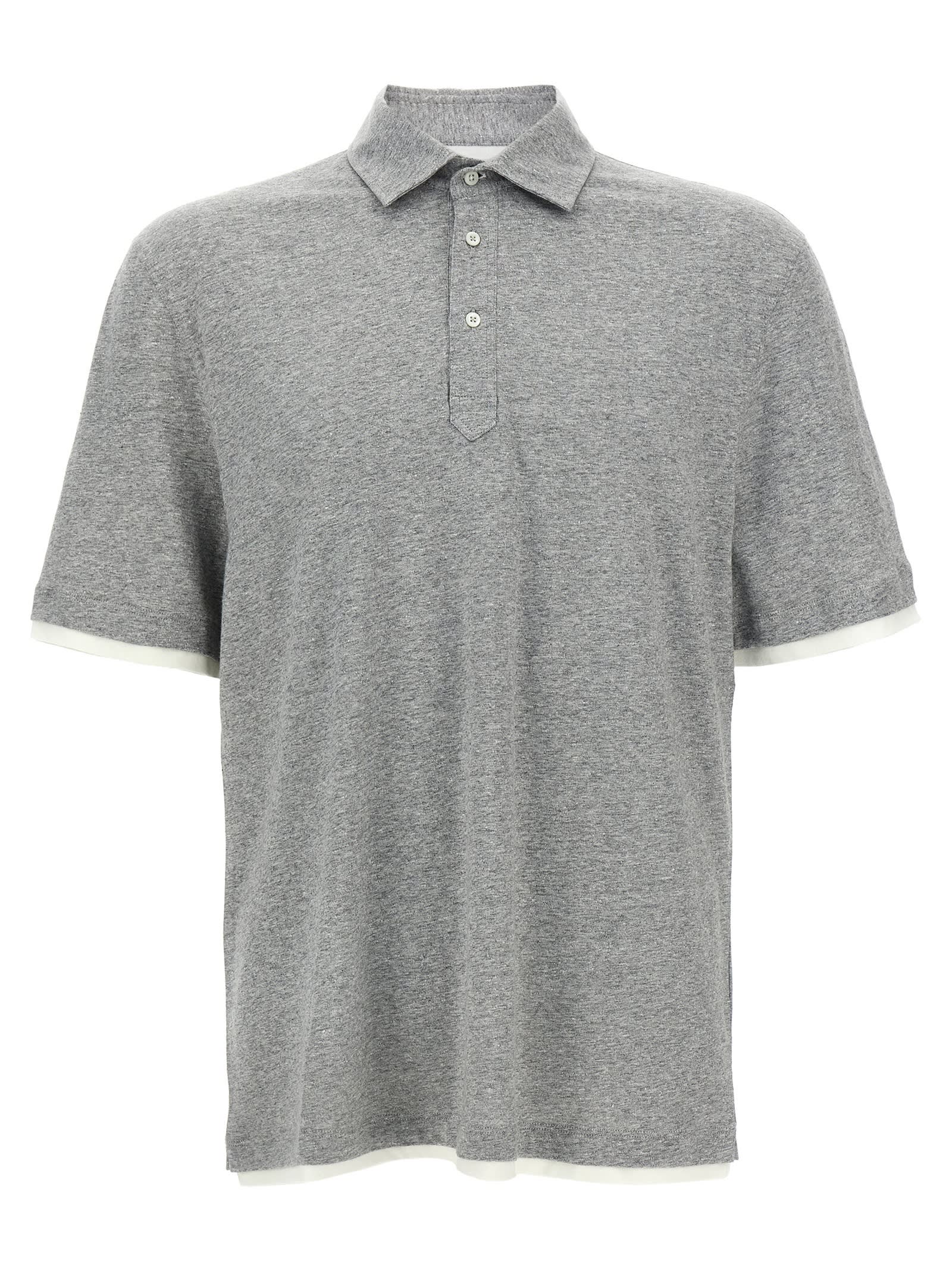 BRUNELLO CUCINELLI LAYERED POLO SHIRT