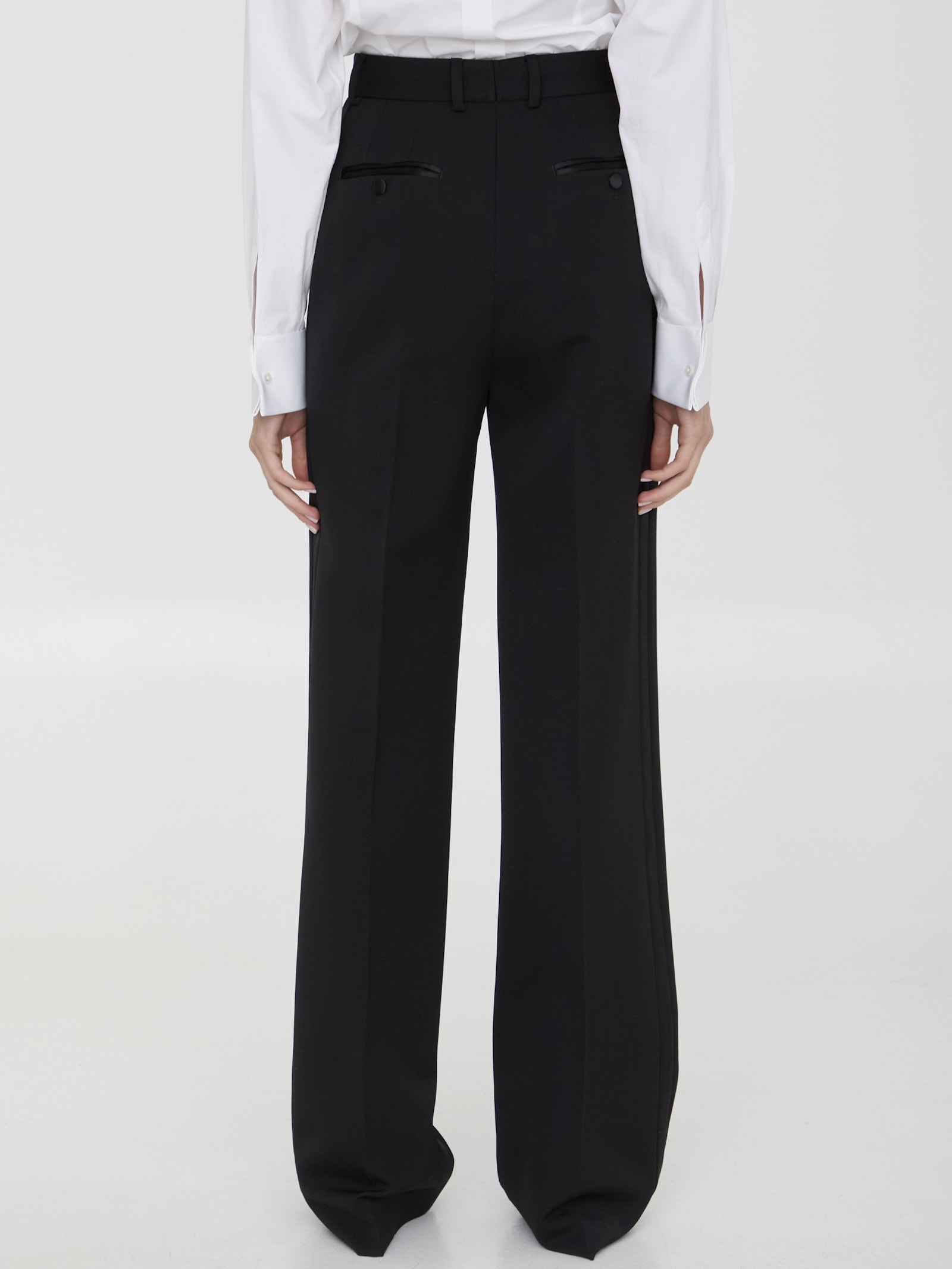 Dolce & Gabbana Gabardine Palazzo Pants In Black