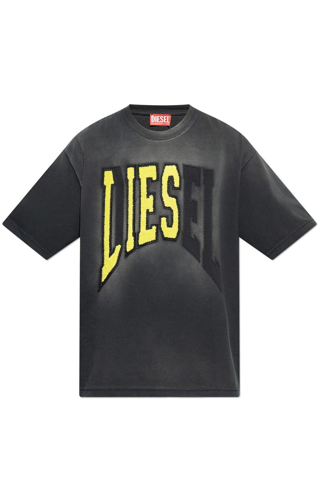 Diesel T-wash-n Flocked-logo T-shit