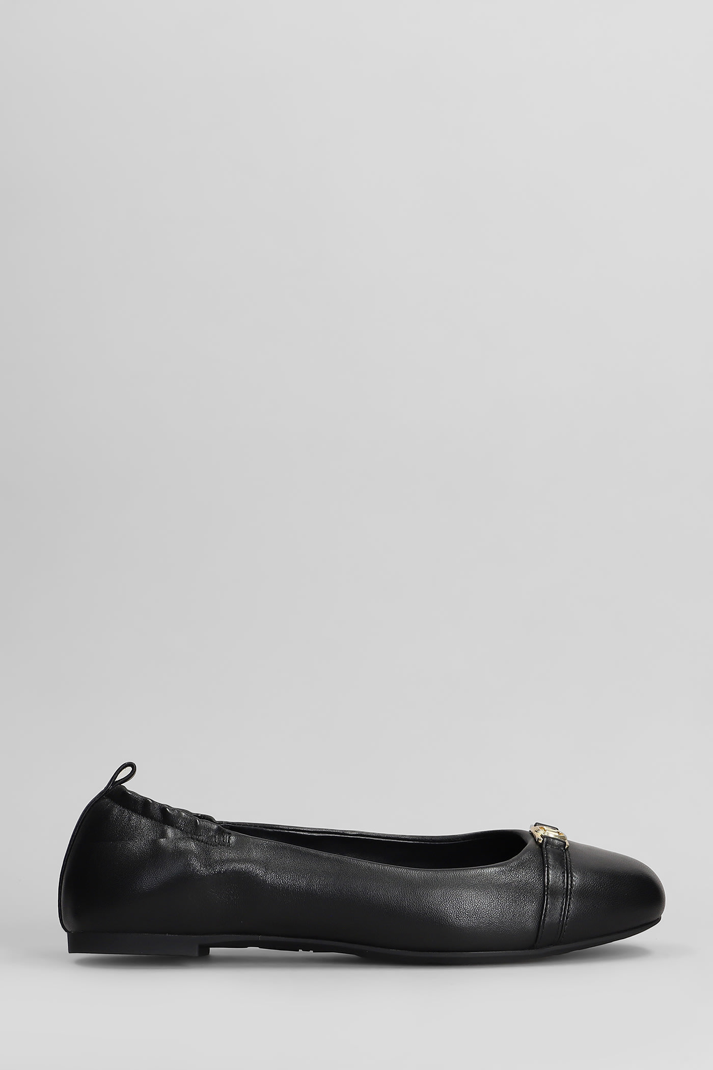 Michael Kors Mandy Flex Ballet Flats In Black Leather