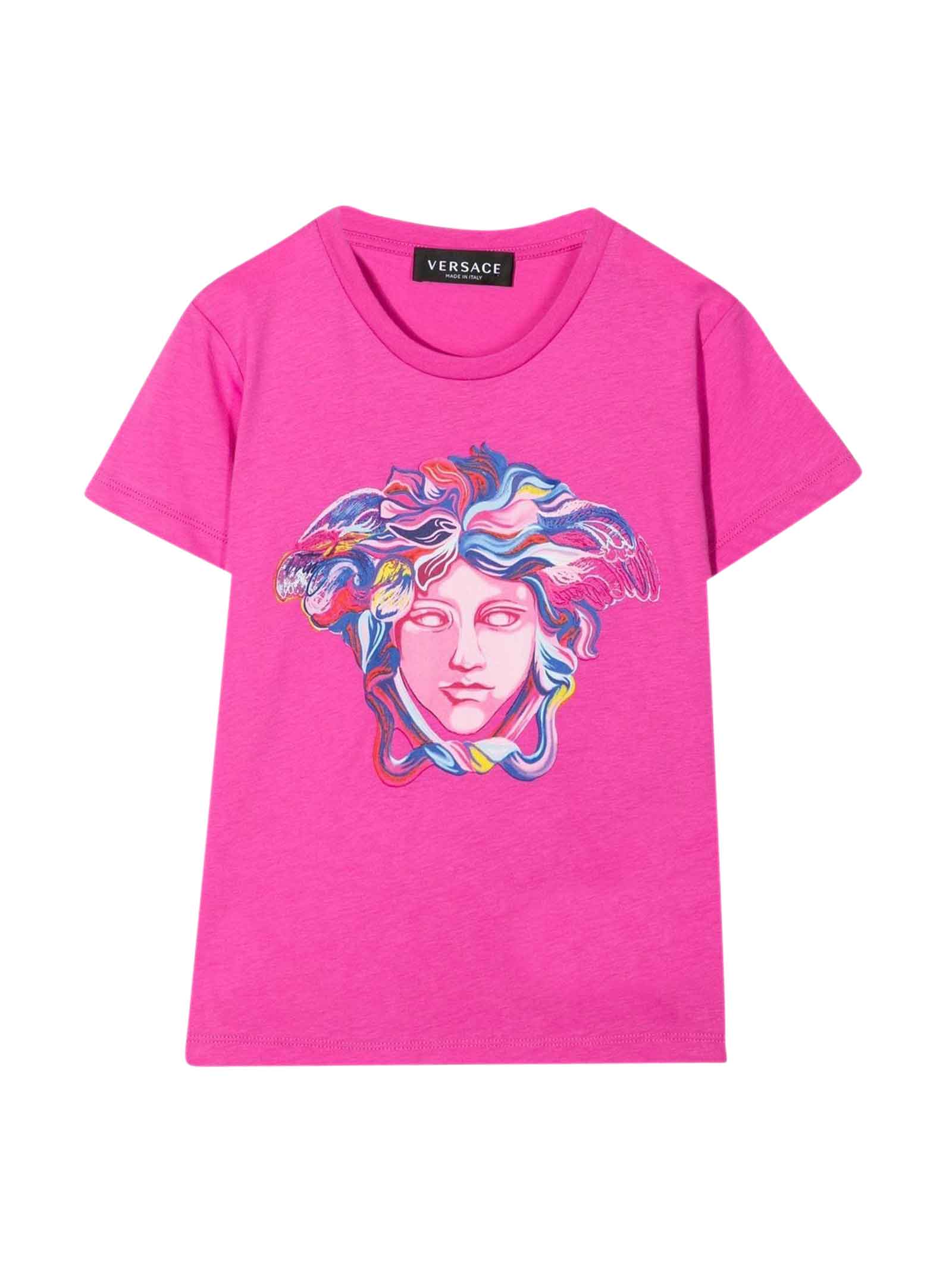 Versace Fuchsia Girl T-shirt With Print