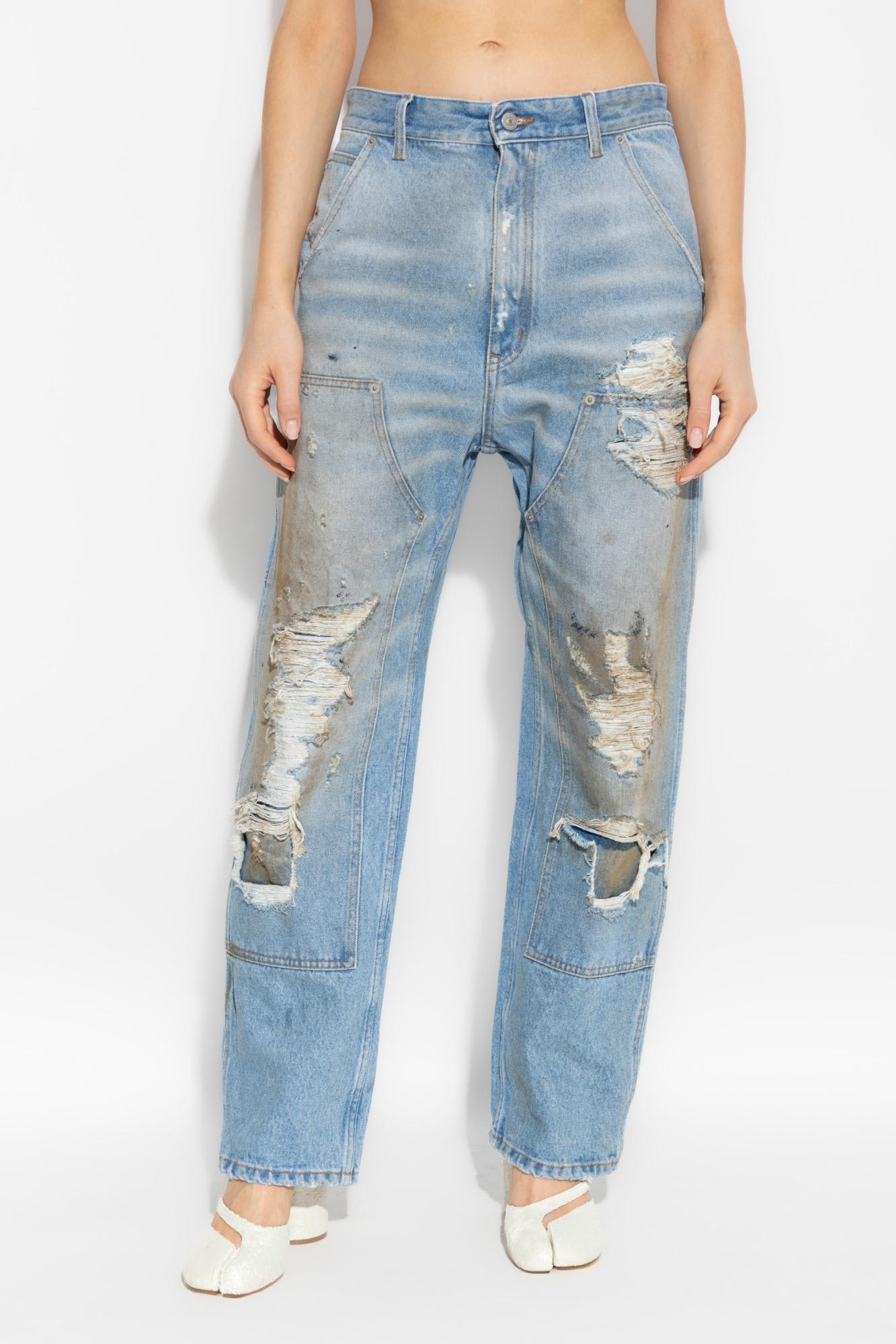 Mm6 Maison Margiela Mm6 By Maison Margiela Light Blue Cotton Jeans In Medium Blue