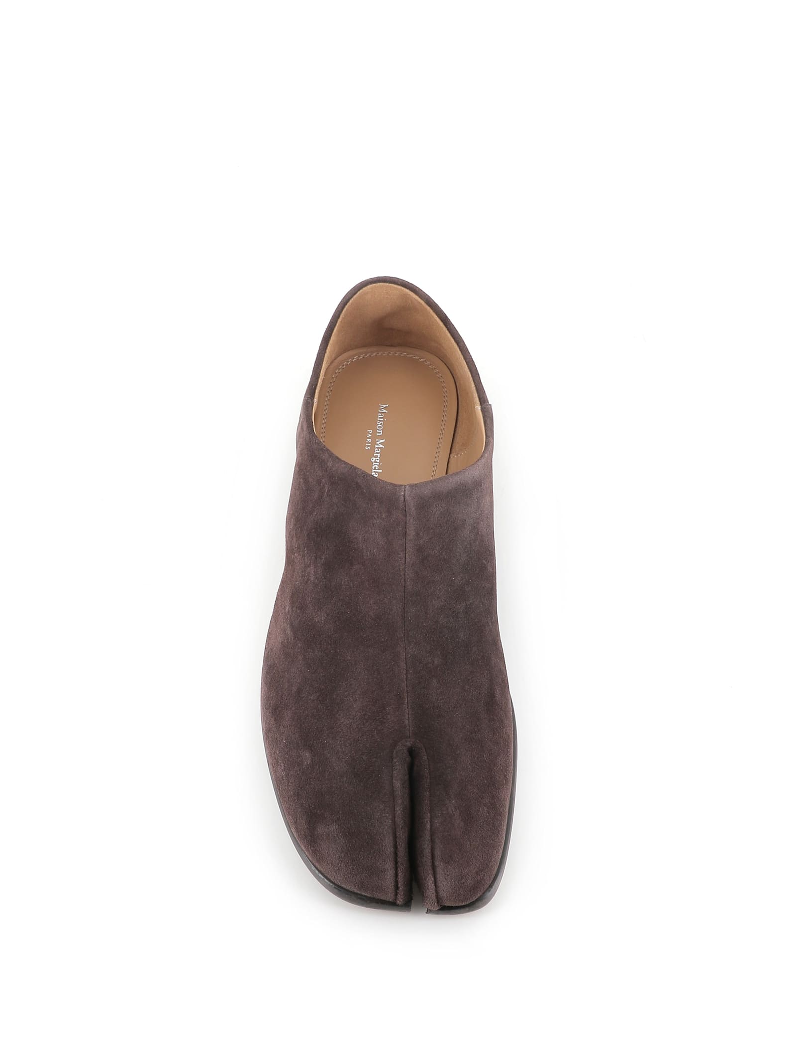 Maison Margiela Tabi Split-toe Suede Loafers In Brown