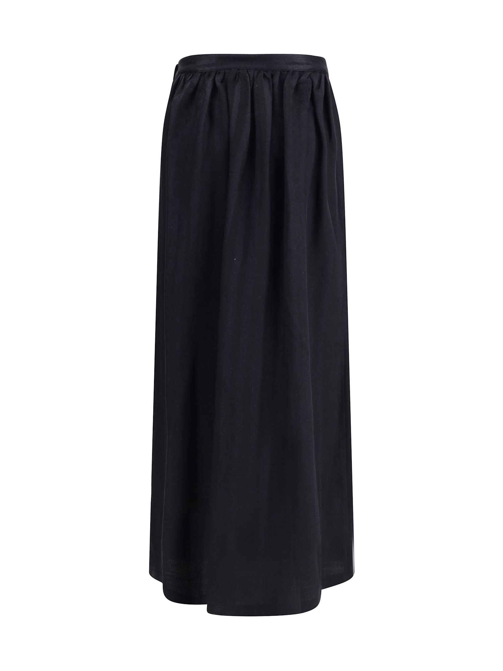 Kristina Ti Geometric-button Long Skirt In Black