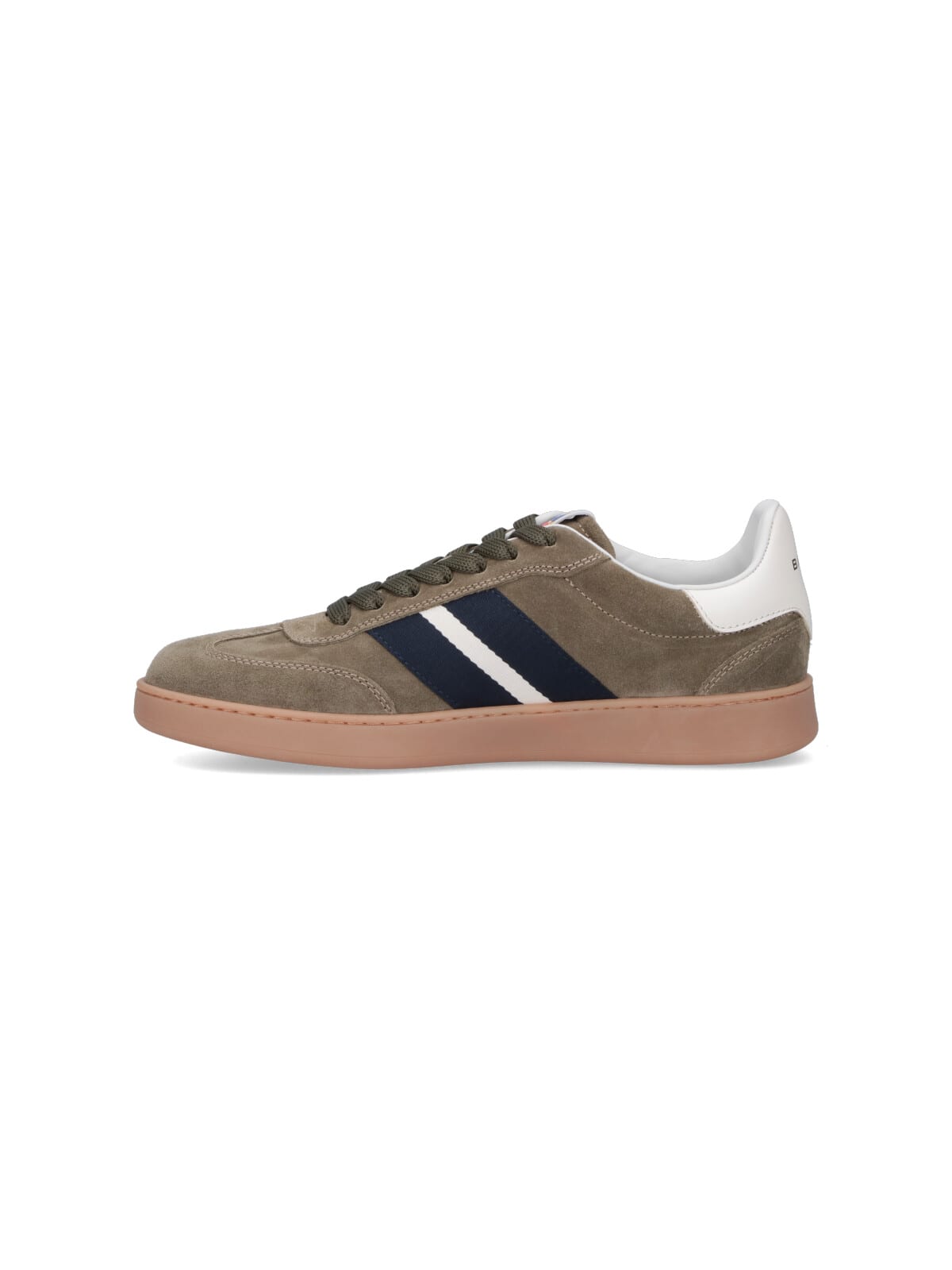 Bally Round Toe Suede Sneakers With Rubber Sole In Brown