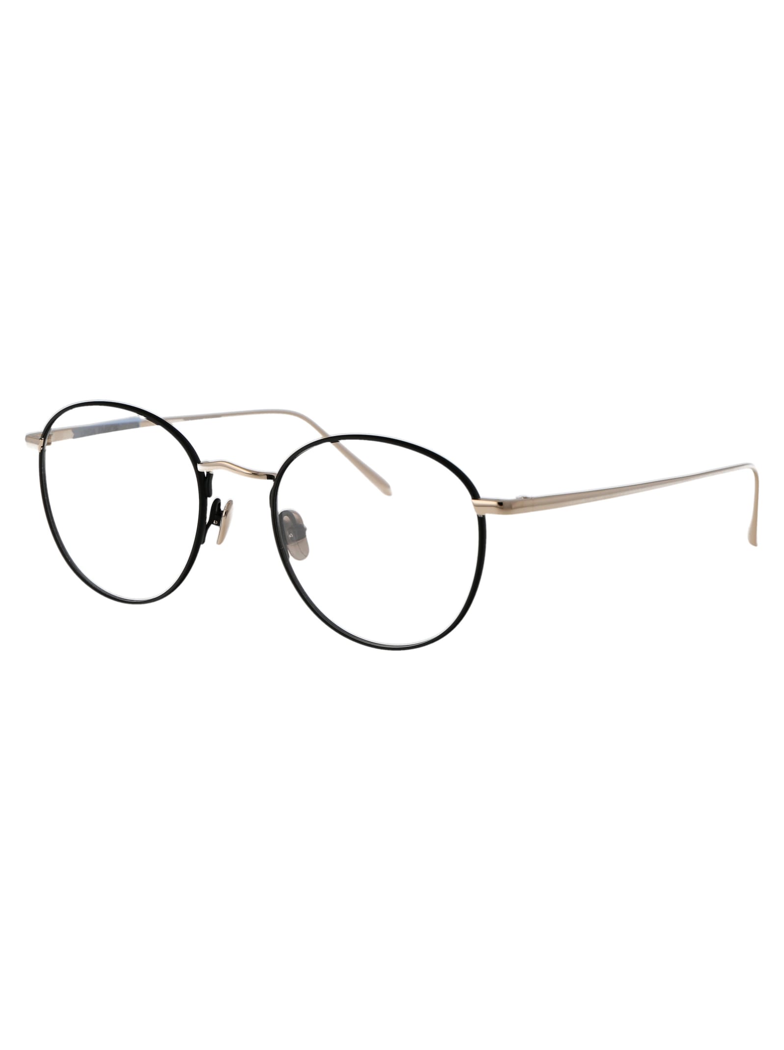 Shop Linda Farrow Harrison Glasses In Lightgold/mattblack/optical