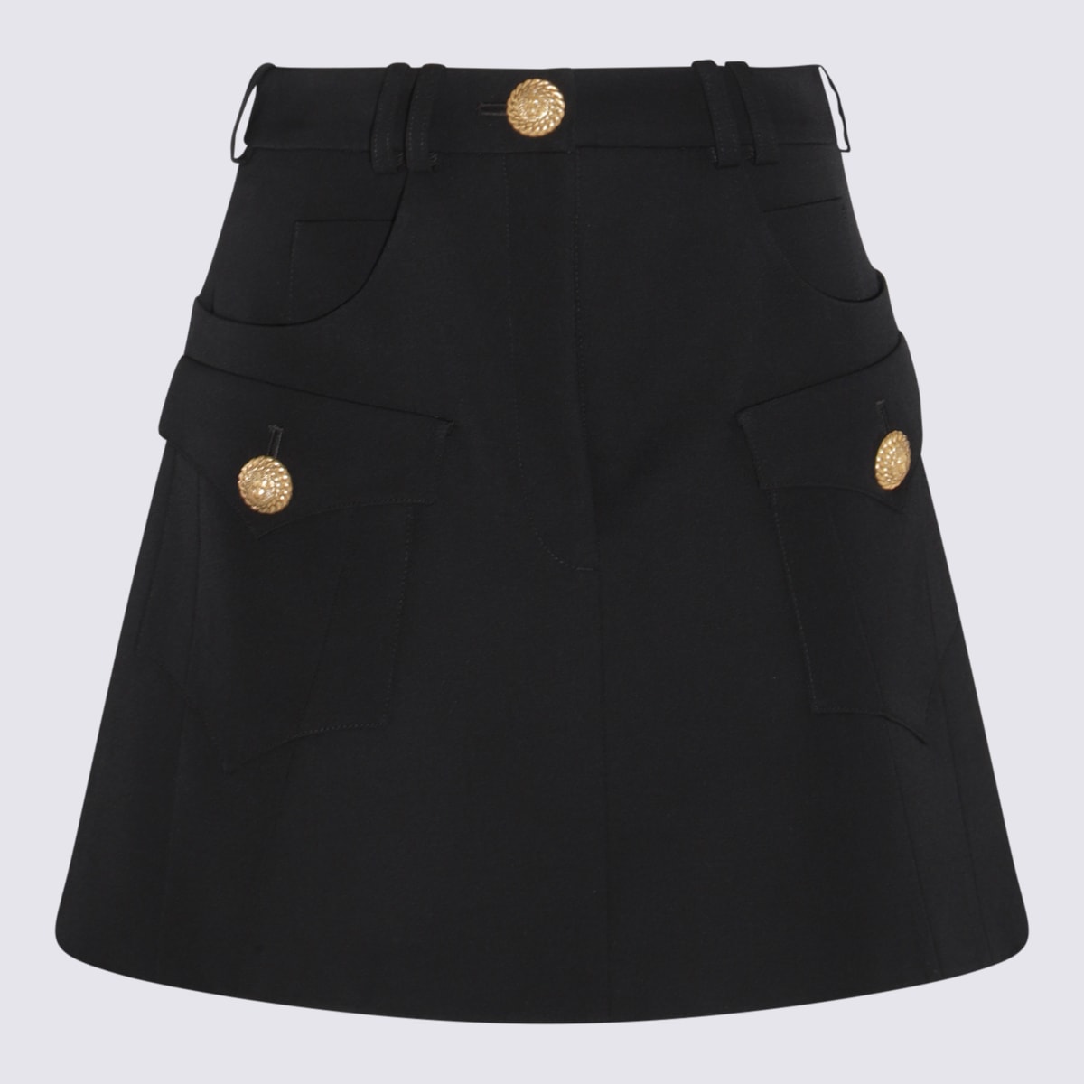 Balmain Black Cotton-viscose Blend Skirt