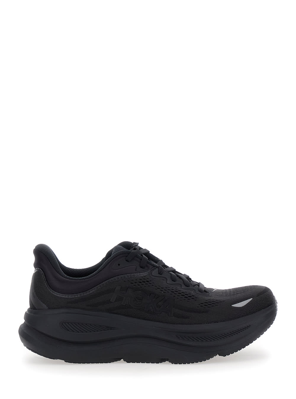 bondi 9 Black Low Top Sneakers With Maxi Logo Lettering On The Side In Tech Fabric Unisex