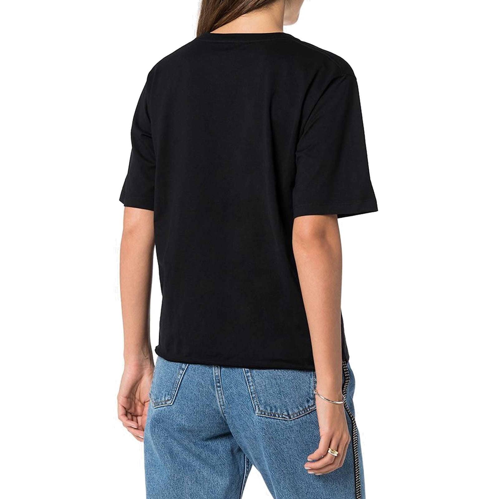 Shop Saint Laurent Cotton Logo T-shirt In Black