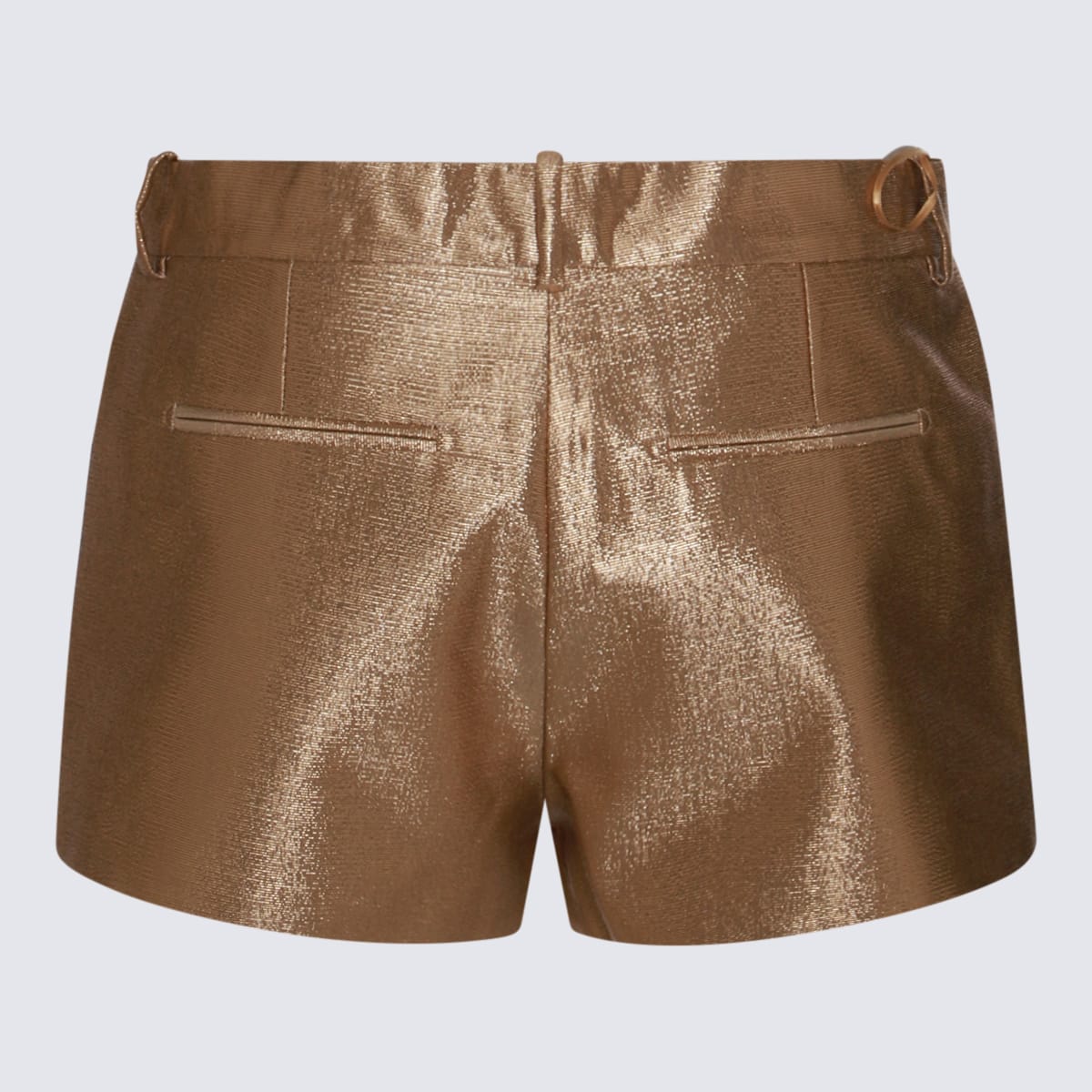 Shop Tom Ford Cotton Blend Lustrous Duchesse Shorts In Golden